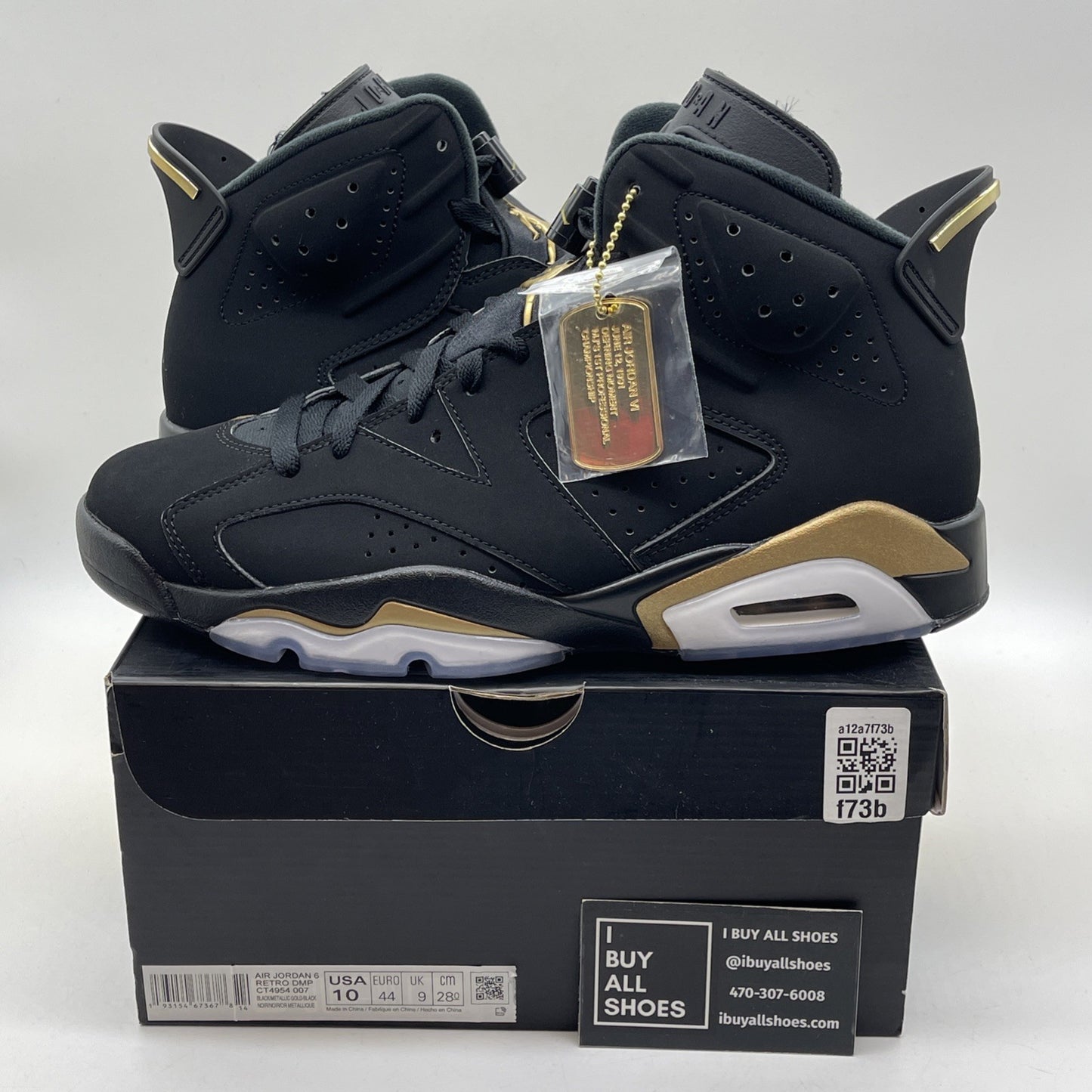 Size 10 - Jordan 6 Retro Defining Moments Black Gold Suede (CT4954-007)