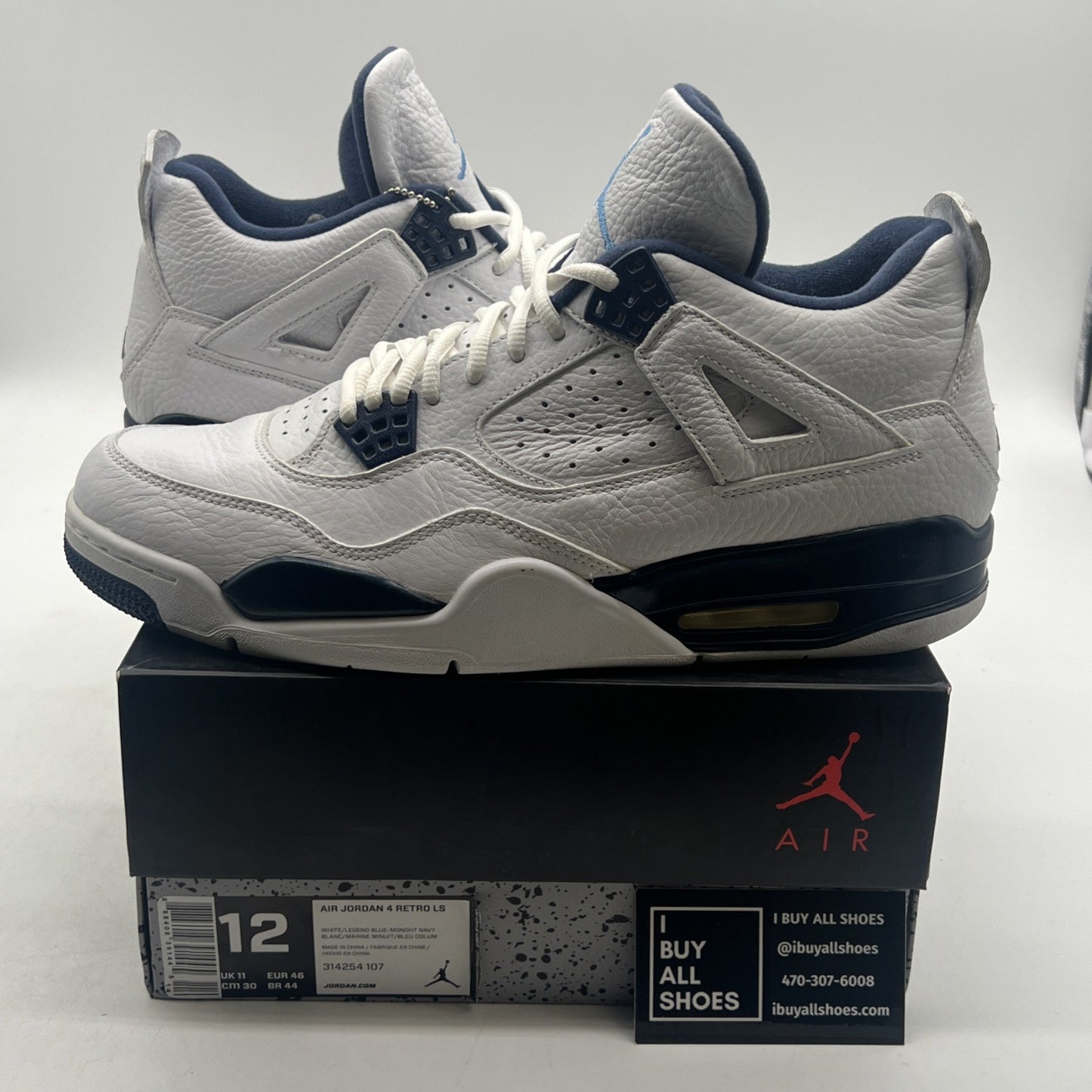 Size 12 - Air Jordan 4 Retro LS Columbia (314254-107)