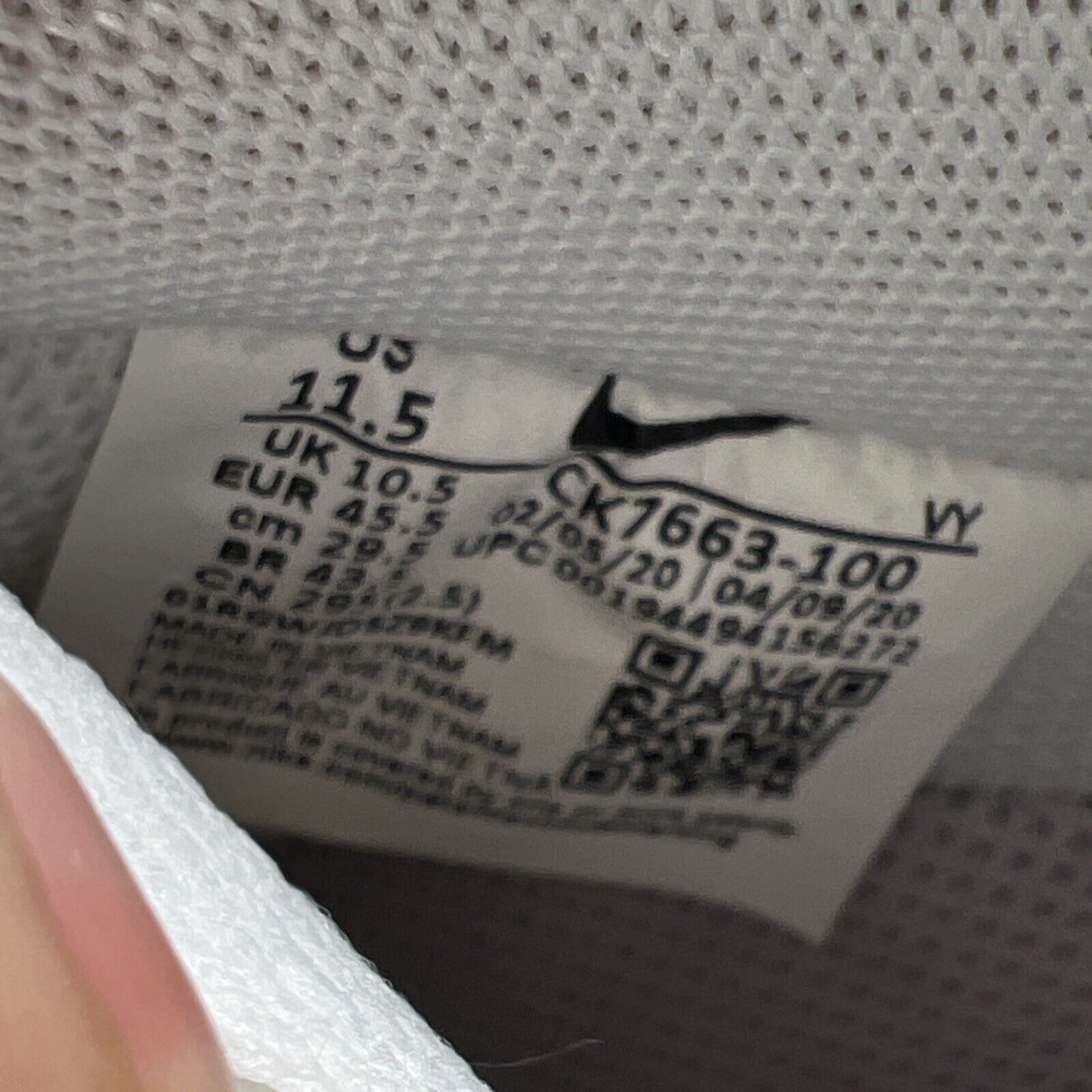 Size 11.5 - Nike Air Force 1 '07 Low White Pink Sole (CK7663-100)