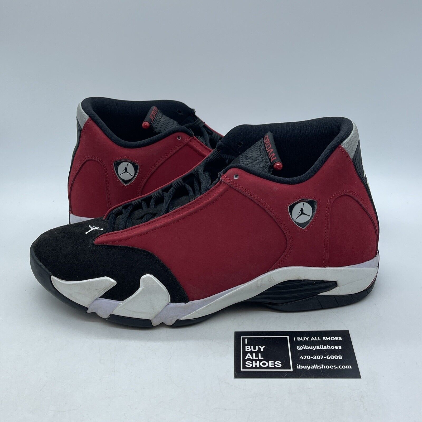 Size 10.5 - Air Jordan 14 Retro Gym Red White Black Suede Leather (487471-006)