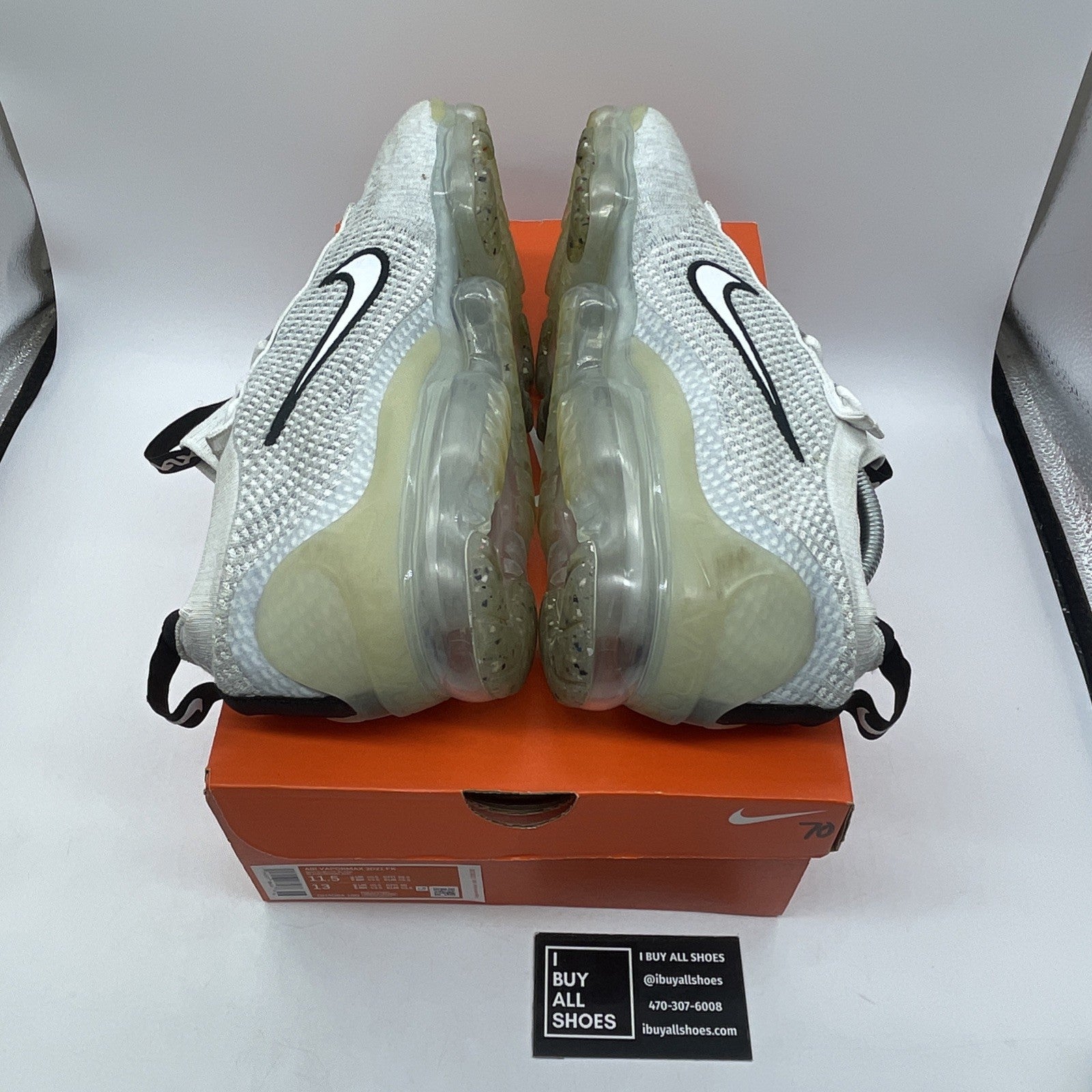 Size 11.5 - Nike Air VaporMax 2021 Flyknit Monochrome White Black (DH4084-100)