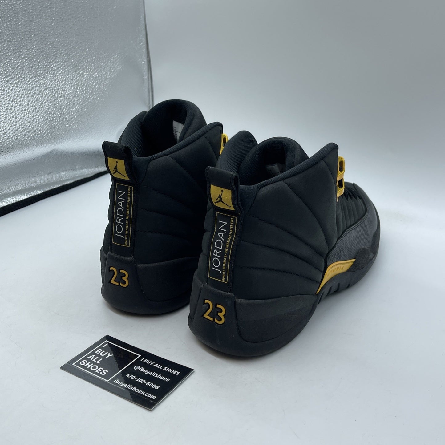 Size 10 - Jordan 12 Retro Mid Black Taxi Yellow Suede Leather (CT8013-071)