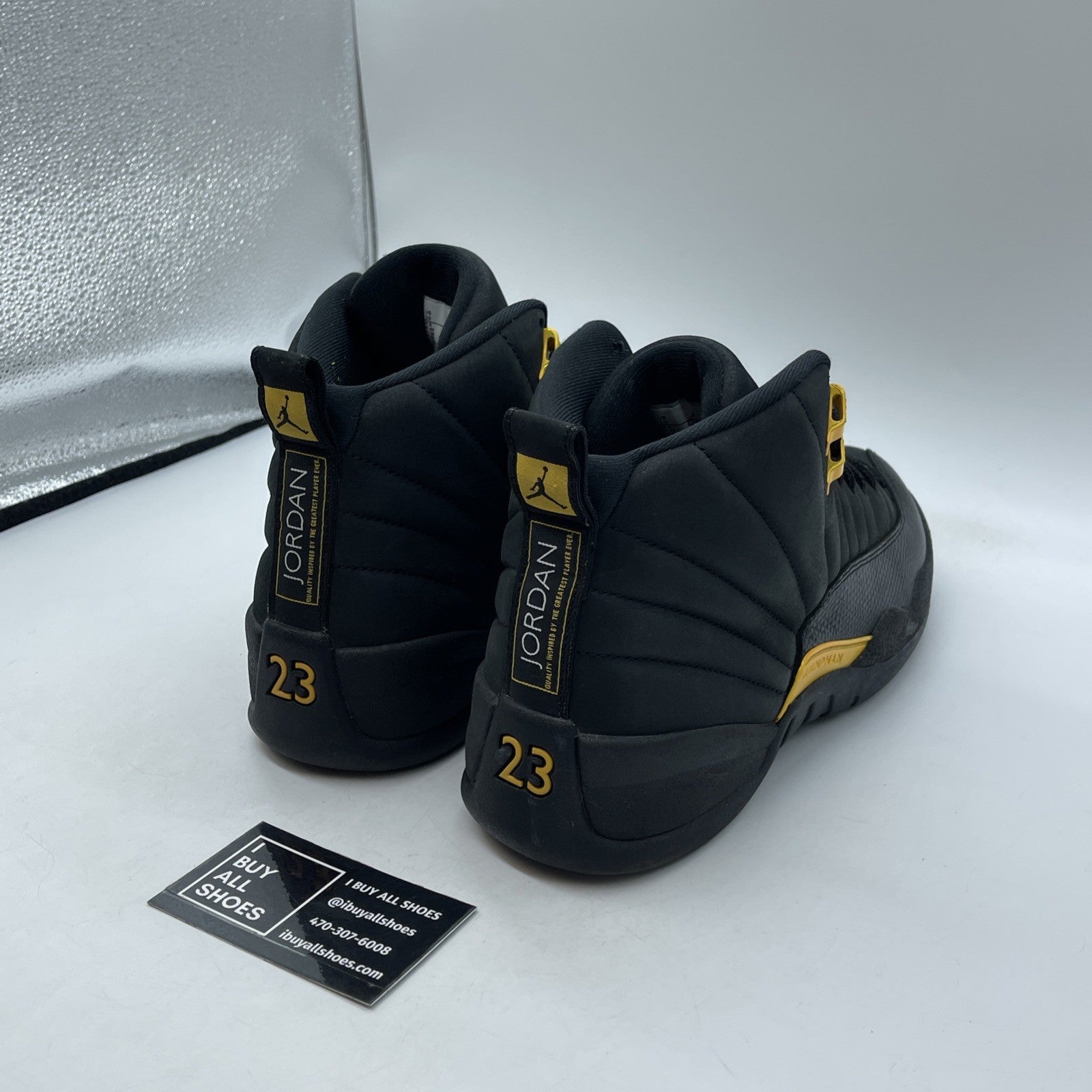 Size 10 - Jordan 12 Retro Mid Black Taxi Yellow Suede Leather (CT8013-071)