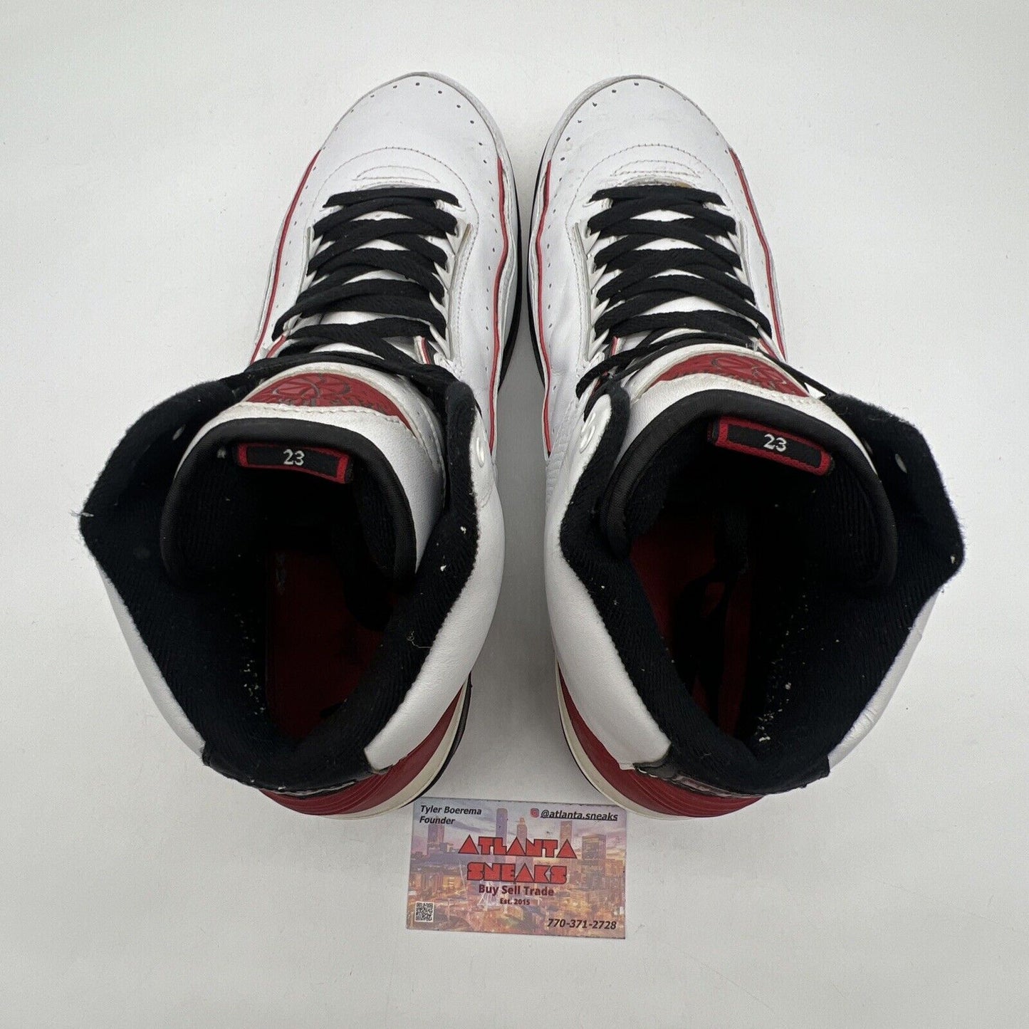 Size 12 - Air Jordan 2 Retro 2004 White Red Black Leather (308308-161)