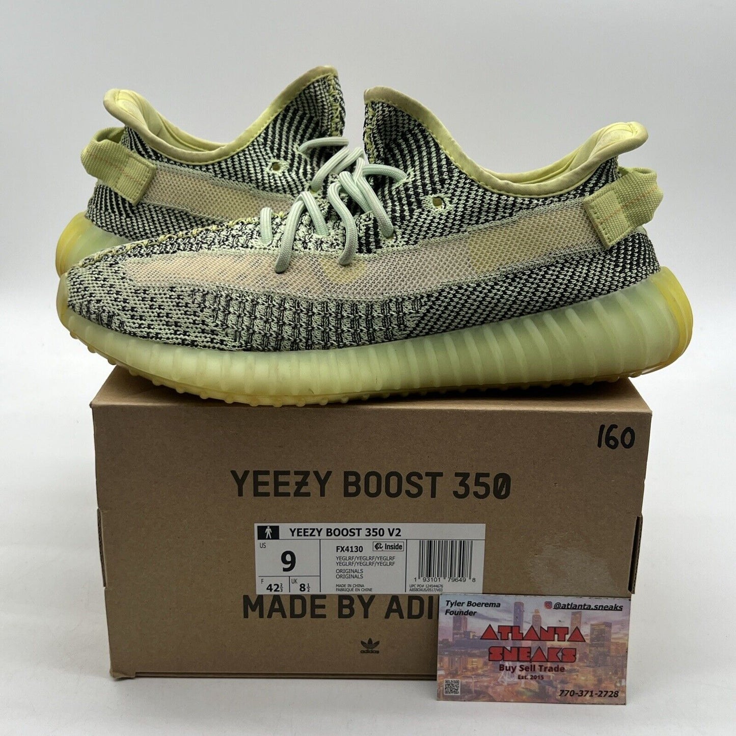 Size 9 - Adidas Yeezy Boost 350 V2 Yeezreel Black Yellow (FX4130)