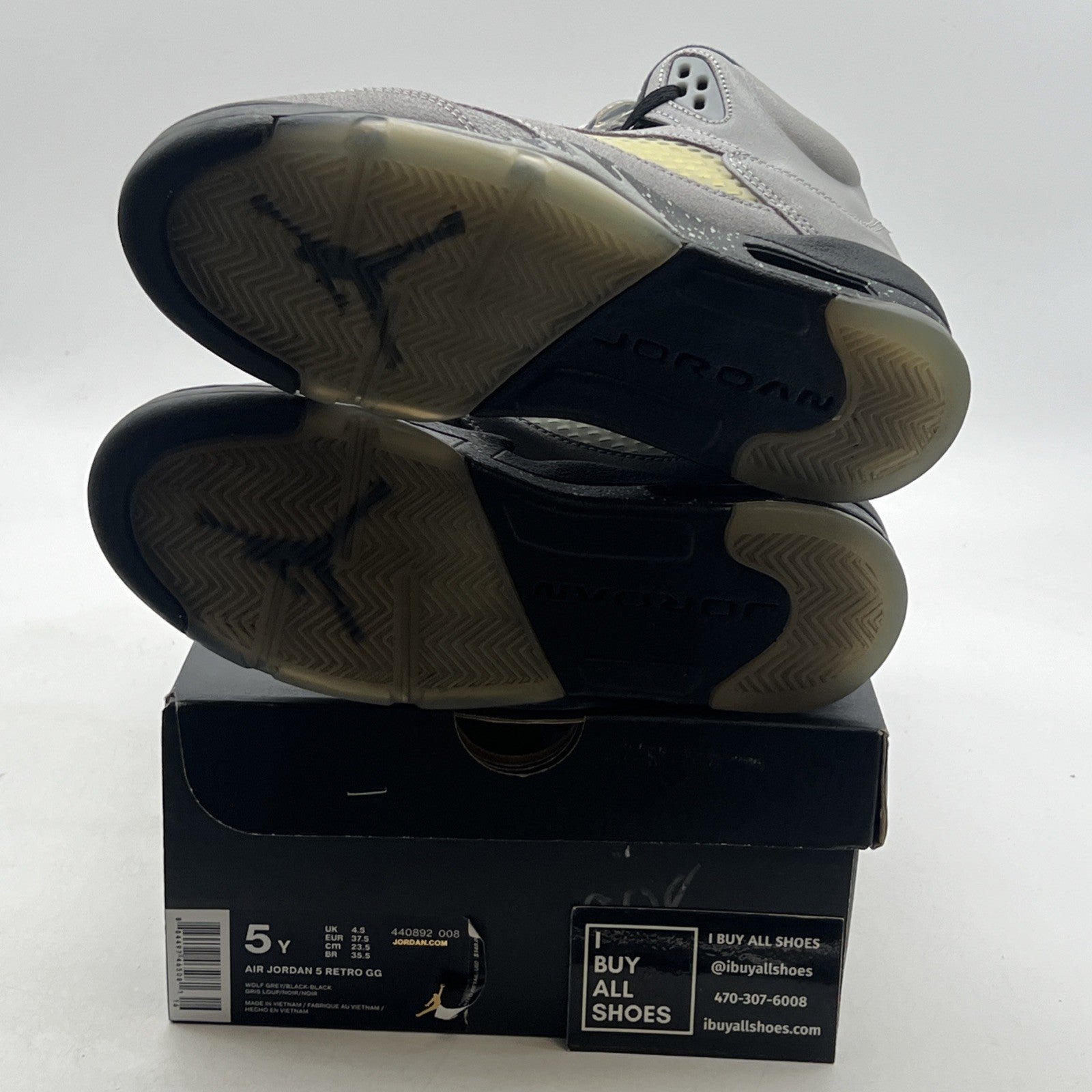 Size 5Y - Air Jordan 5 V Retro GS Wolf Grey (440892-008)
