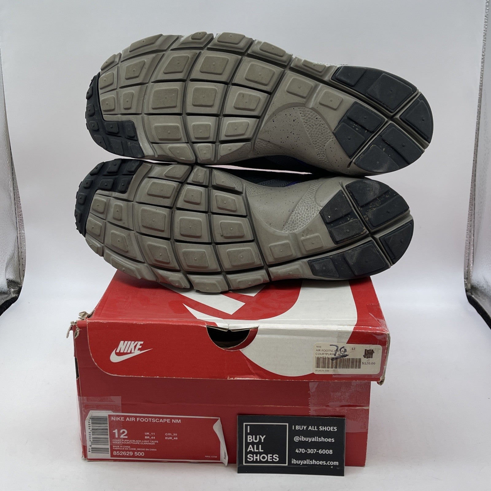 Size 12 - Nike Air Footscape NM Court Purple Black Grey Suede (852629-500)