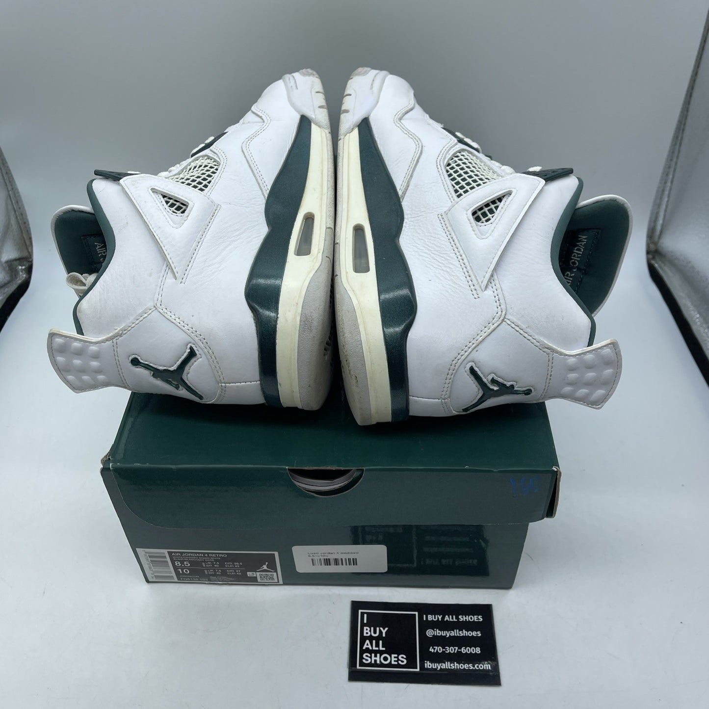 Size 8.5 - Air Jordan 4 Retro Oxidized Green White Leather (FQ8138-103)