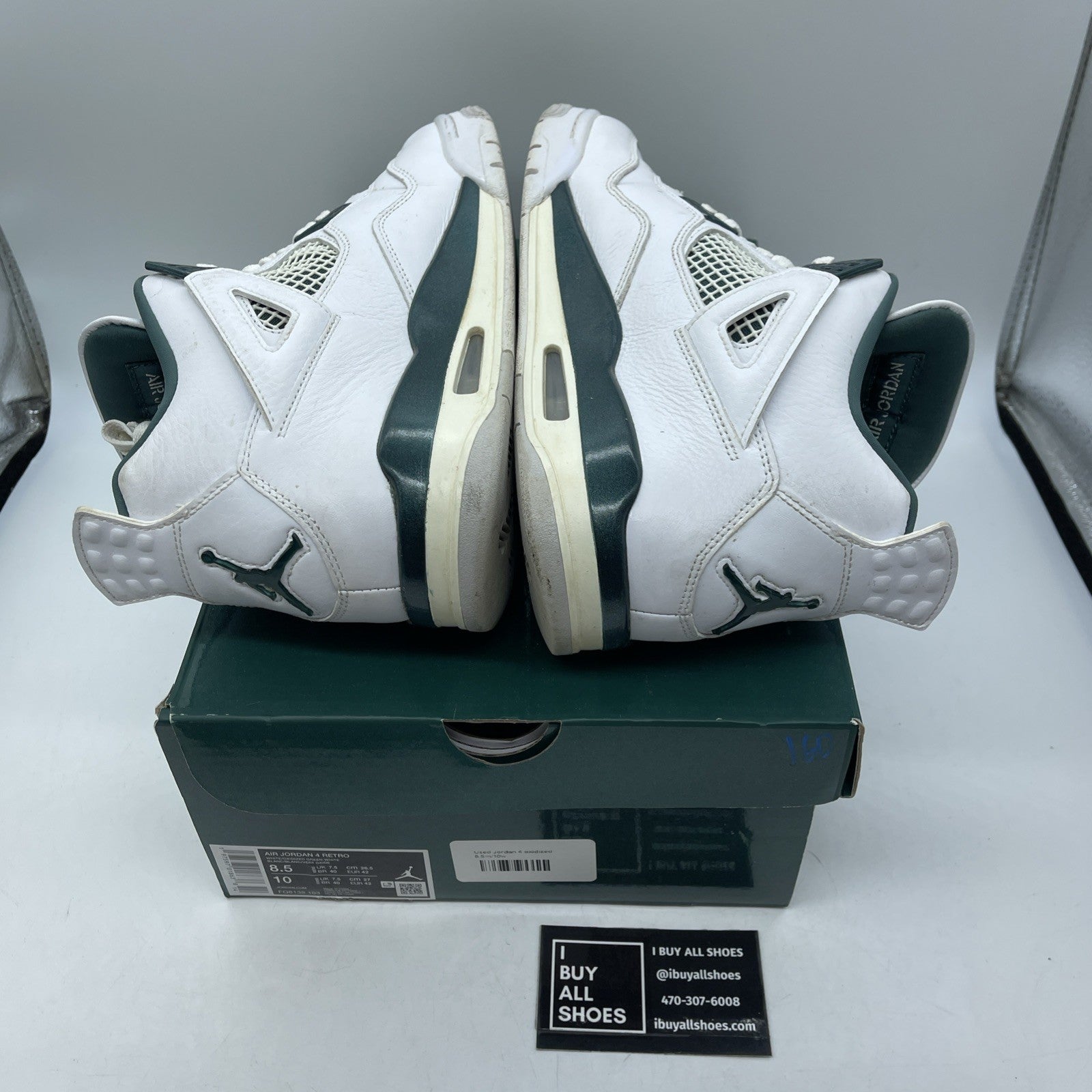 Size 8.5 - Air Jordan 4 Retro Oxidized Green White Leather (FQ8138-103)