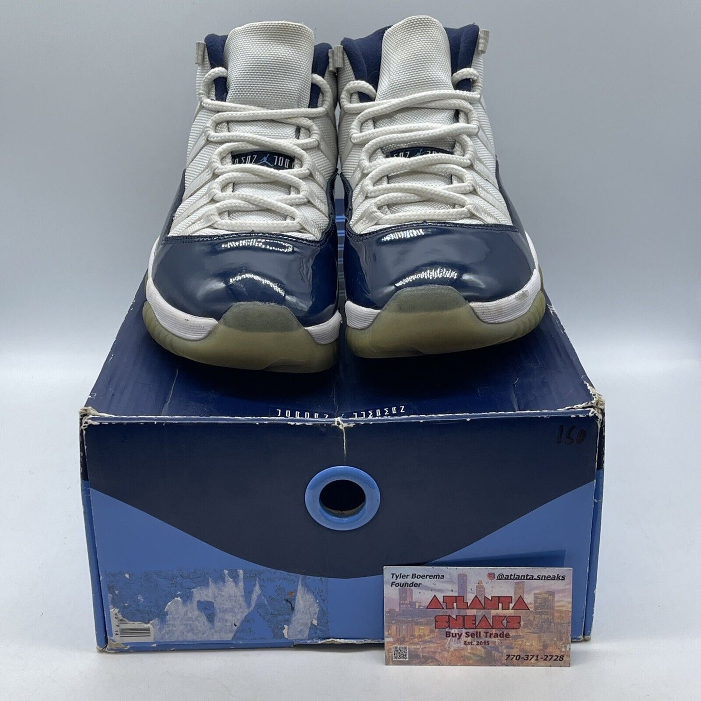 Size 9 - Jordan 11 Retro High Win Like '82 Blue Leather White (378037-123)