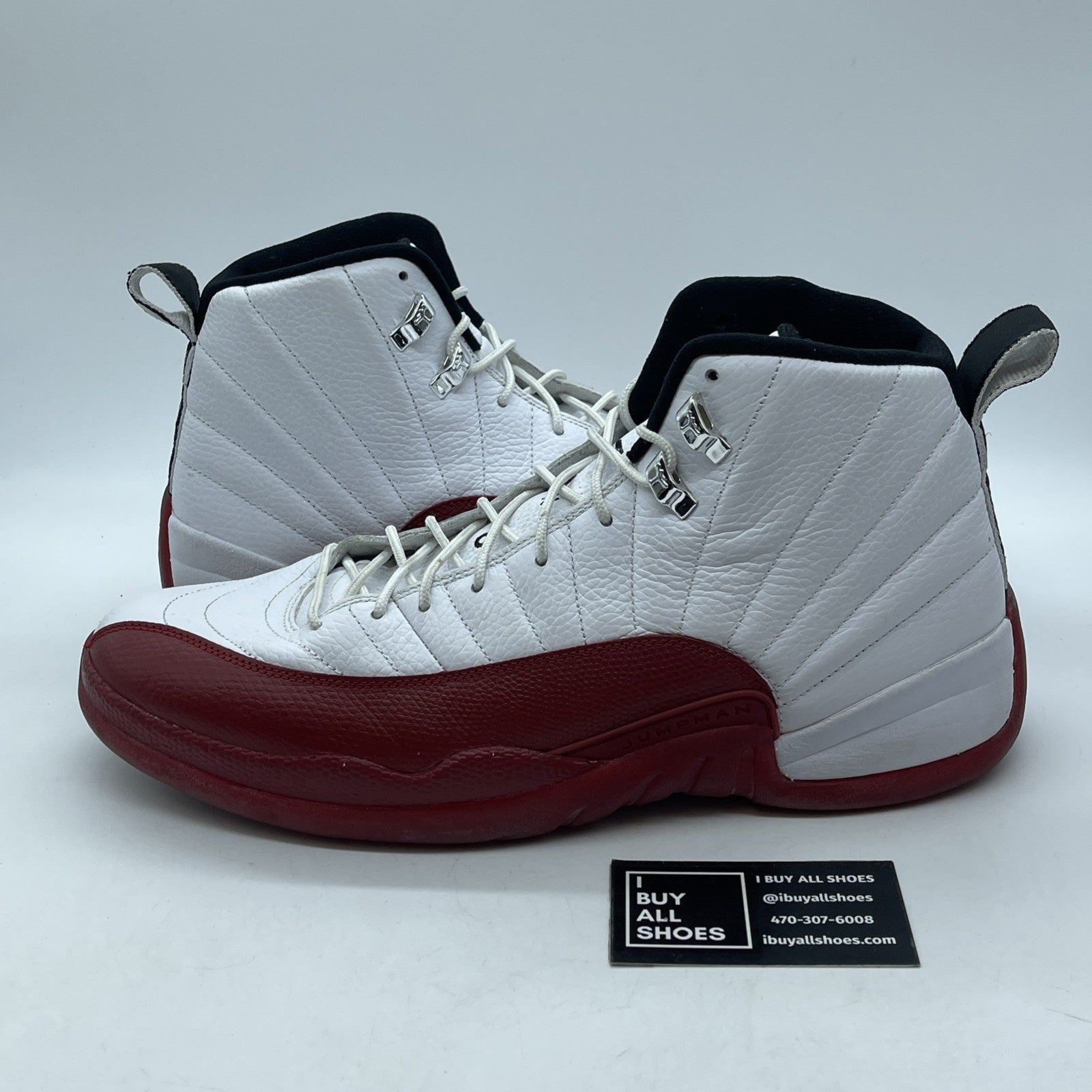 Size 13 - Air Jordan 12 Retro 2009 Cherry Red White Black Leather (130690-110)