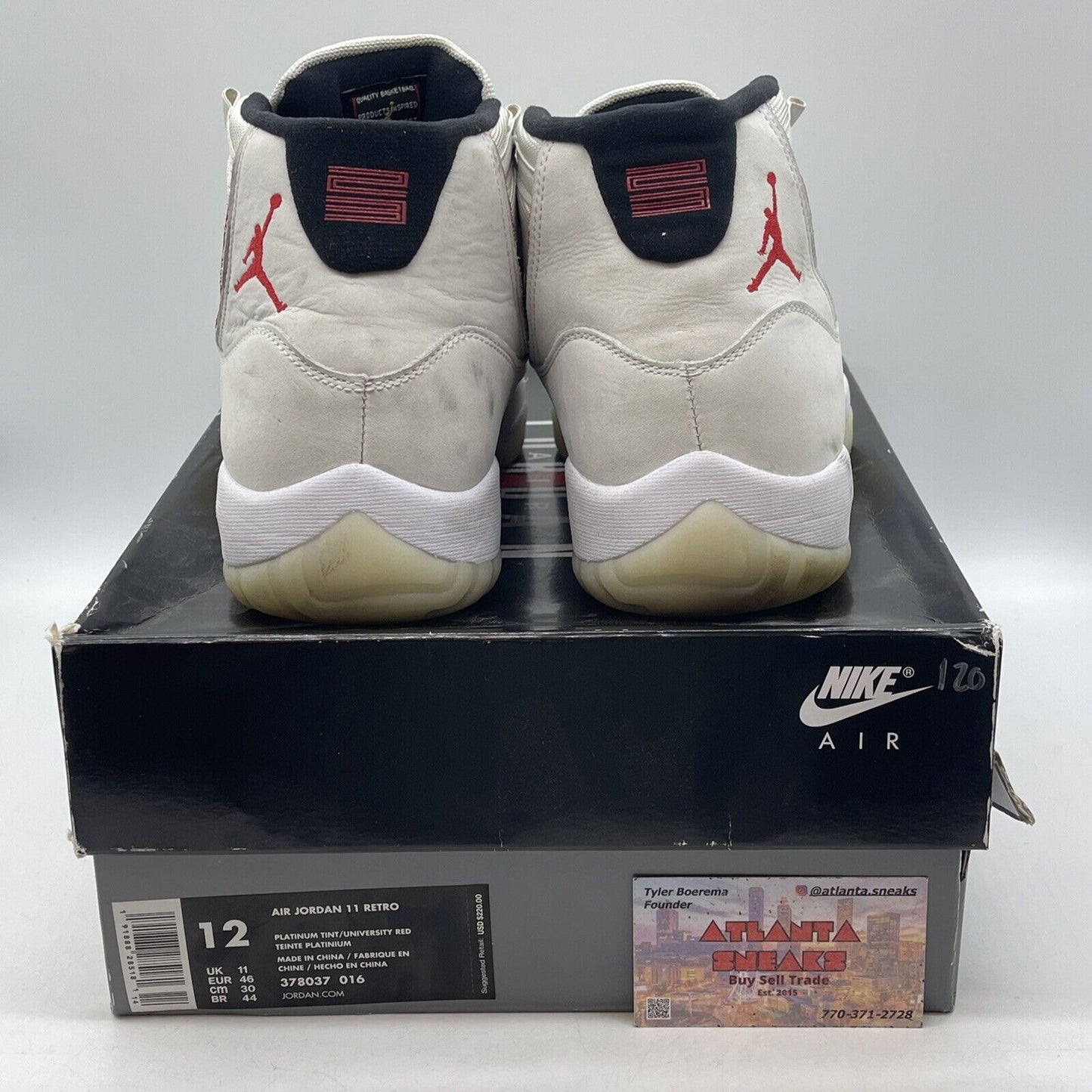 Size 12 - Air Jordan 11 Retro Platinum Tint Tan Brown Suede Red (378037-016)