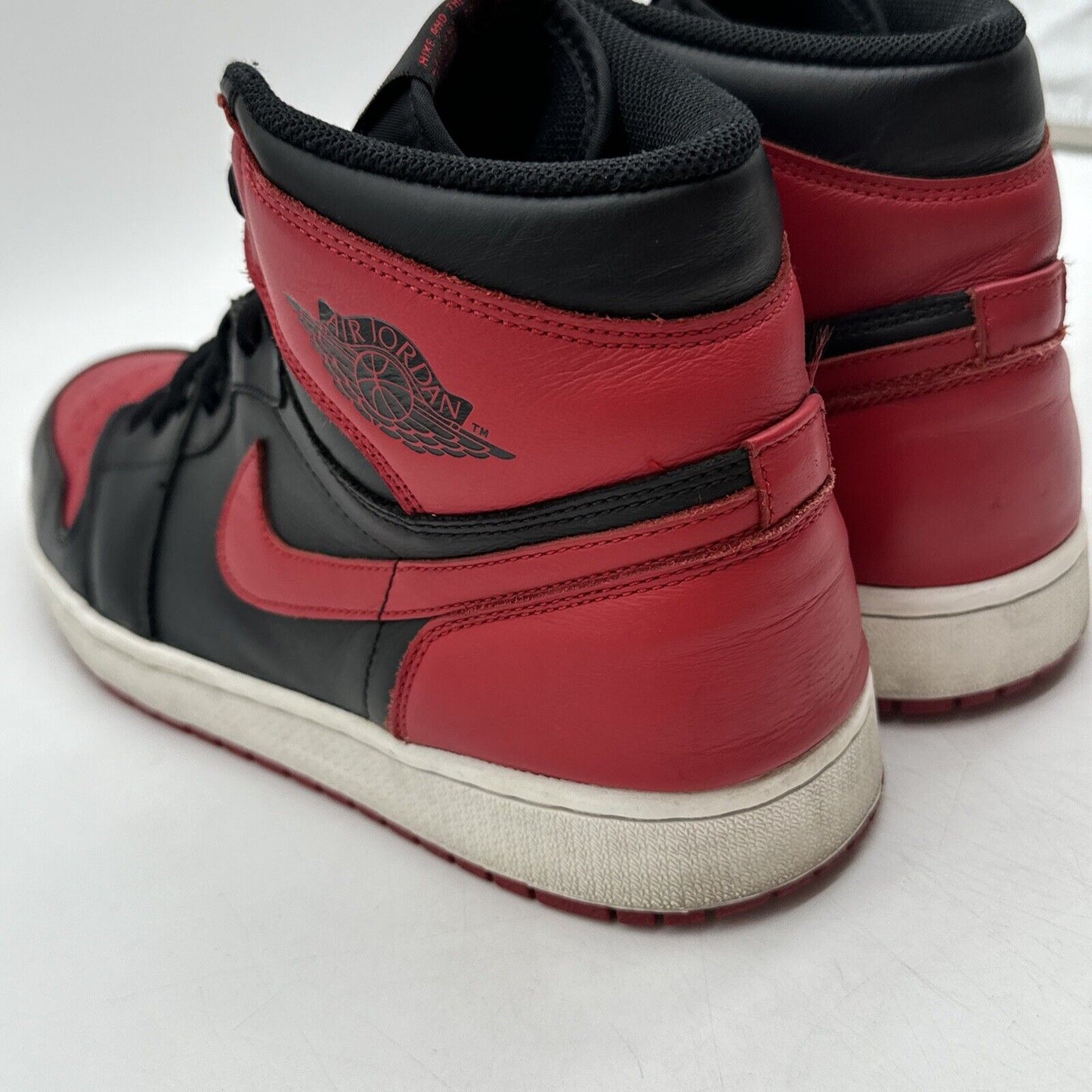 Size 13 - Air Jordan 1 Retro OG 2013 Bred Black Red Leather Cream Sole Stars Mj