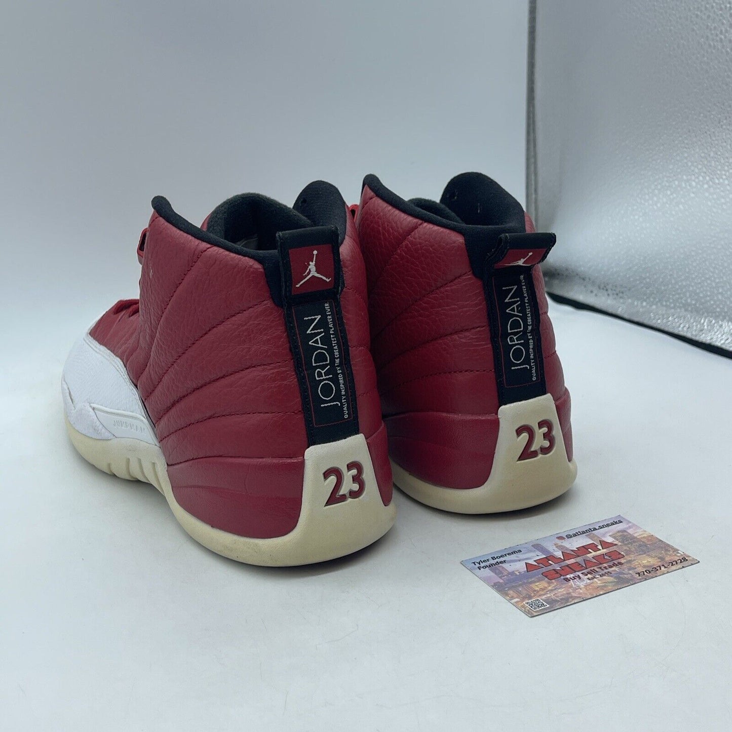 Size 10.5 - Air Jordan 12 Retro Gym Red White Leather Black (130690-600)