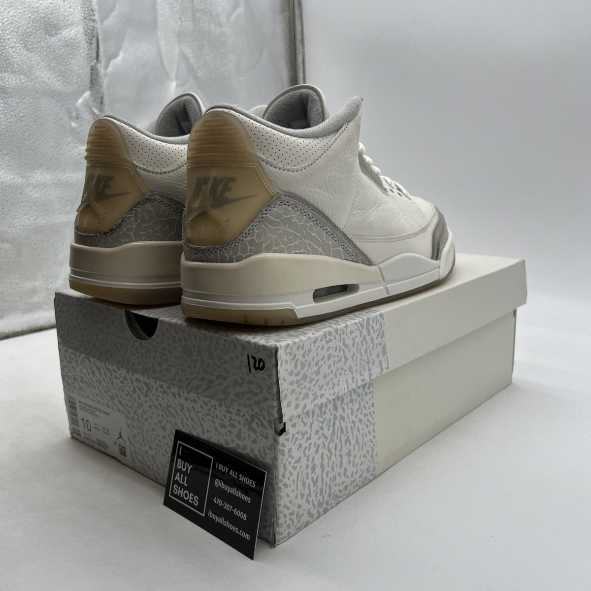 Size 10 - Air Jordan 3 Retro Craft Ivory/Grey White Leather (FJ9579-100)