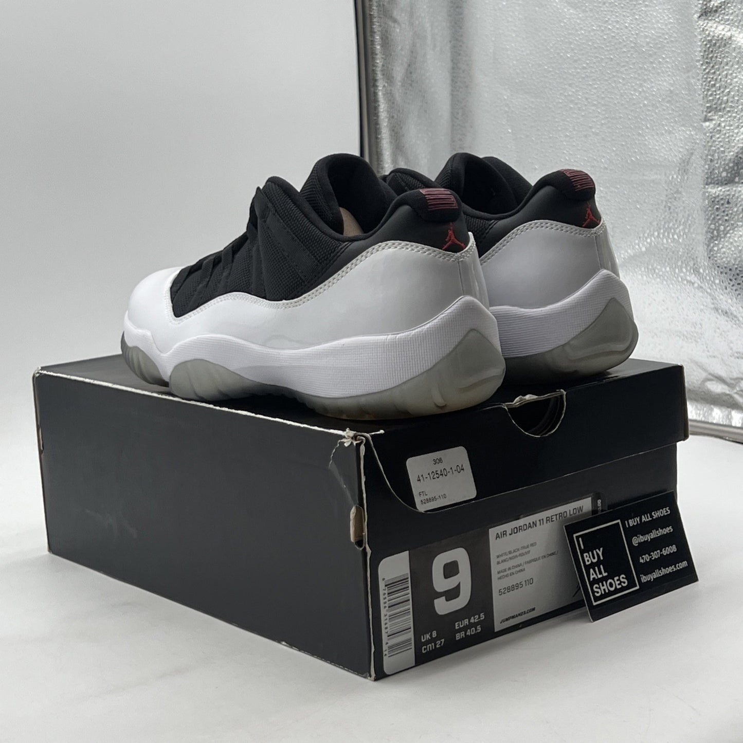 Size 9 - Air Jordan 11 Retro Low Tuxedo (528895-110)
