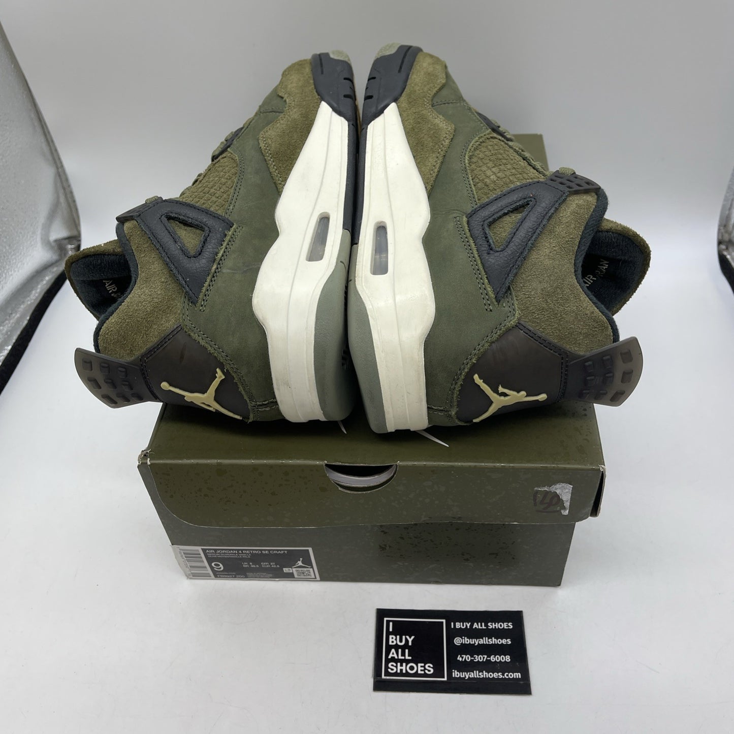 Size 9 - Jordan 4 SE Retro Low Craft - Olive Green Black Suede (FB9927-200)