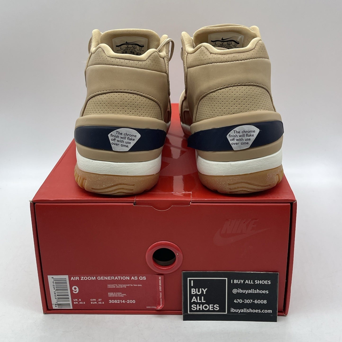 Size 9 - Nike Air Zoom Generation QS All Star Vachetta Tan (308214-200)