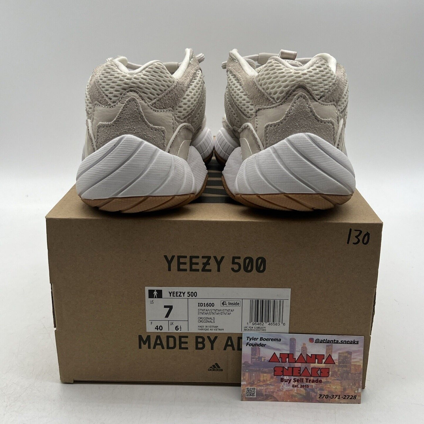 Size 7 - Adidas YEEZY 500 Stone Taupe Shoes (ID1600) White Gum Suede