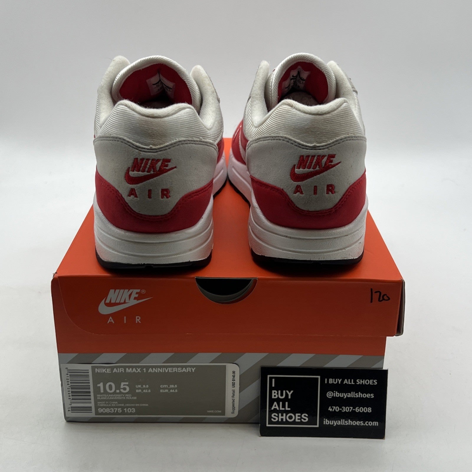 Size 10.5 - Nike Air Max 1 OG Anniversary 2017 (908375-103)