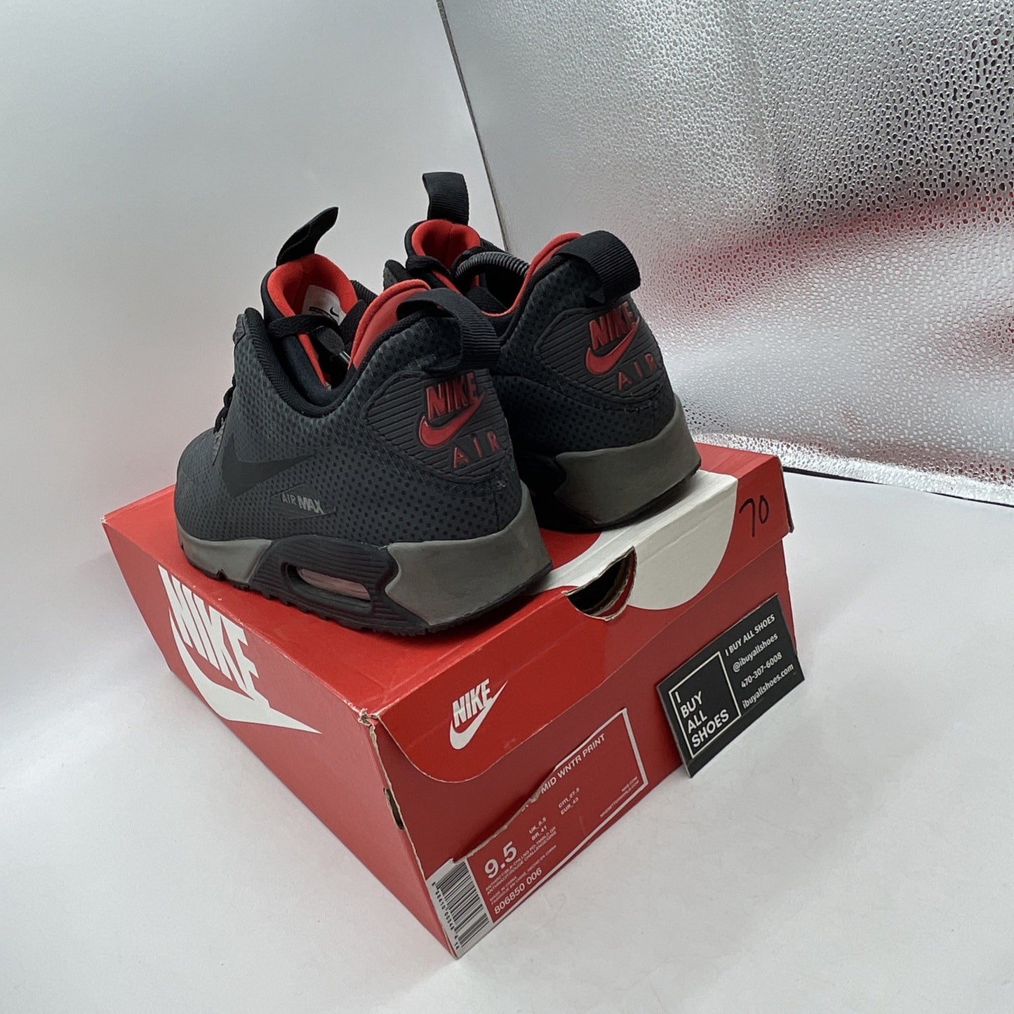 Size 9.5 - Nike Air Max 90 Winter Mid Anthracite (806850-006)