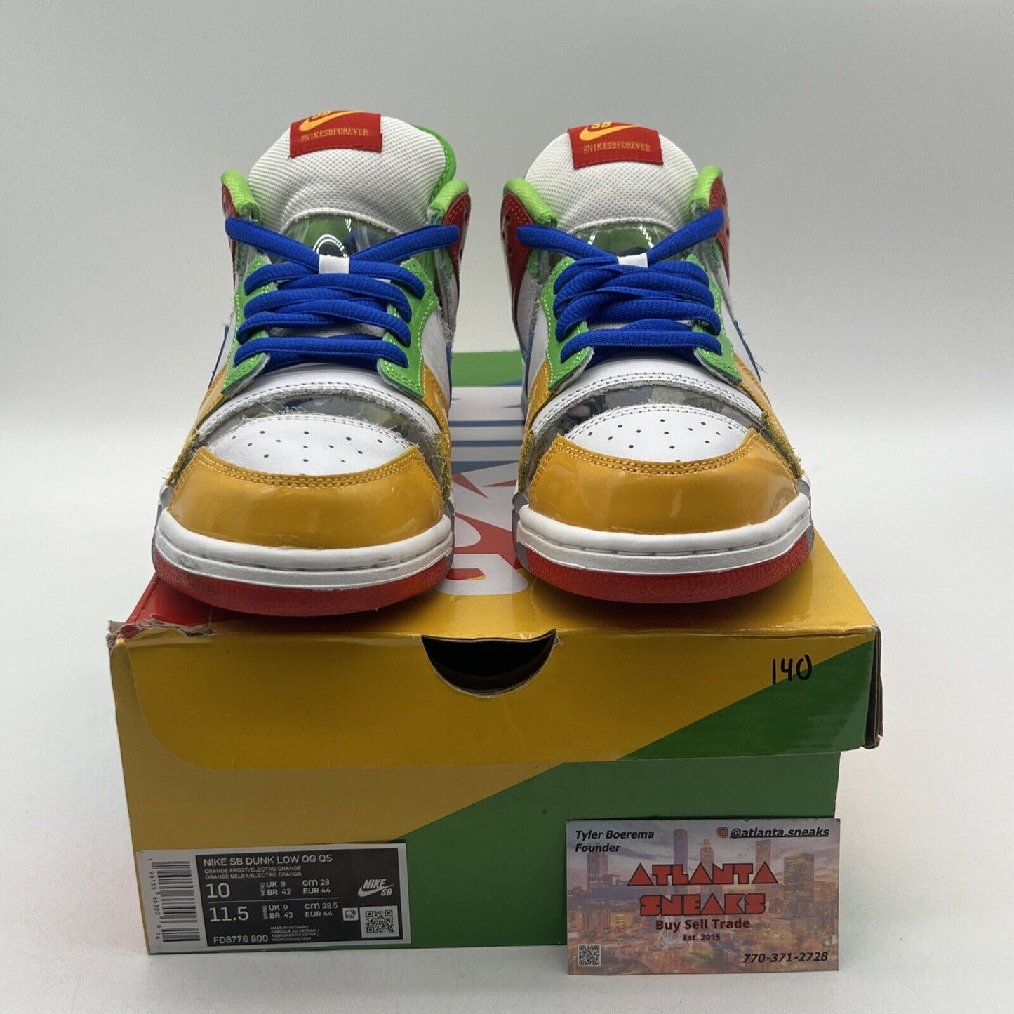 Size 9.5 - Nike Dunk Low SB Sandy Bodecker Red Blue Green Yellow (FD8777-100)