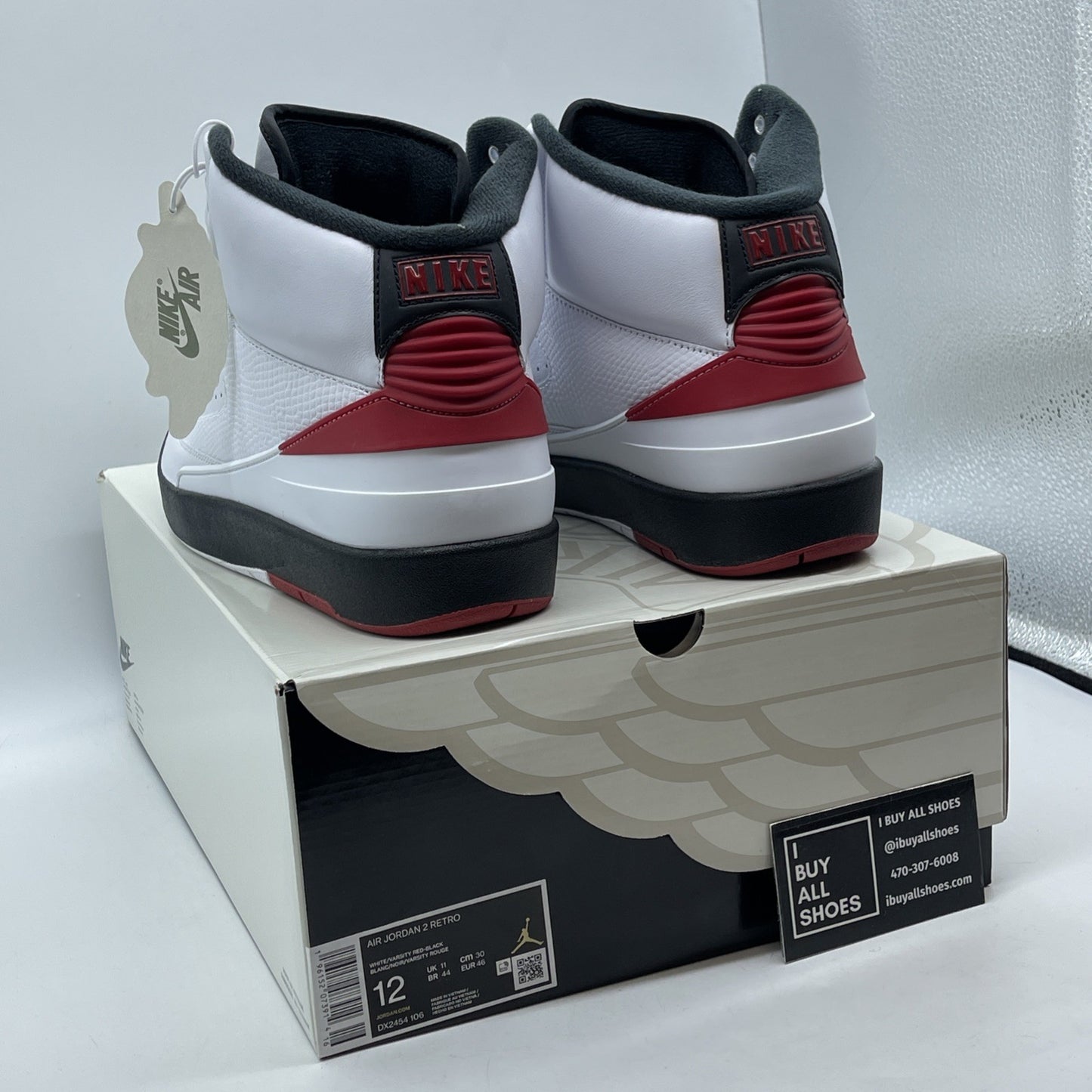 Size 12 - Jordan 2 Retro Mid Chicago White Red Black Leather (DX2454-106)