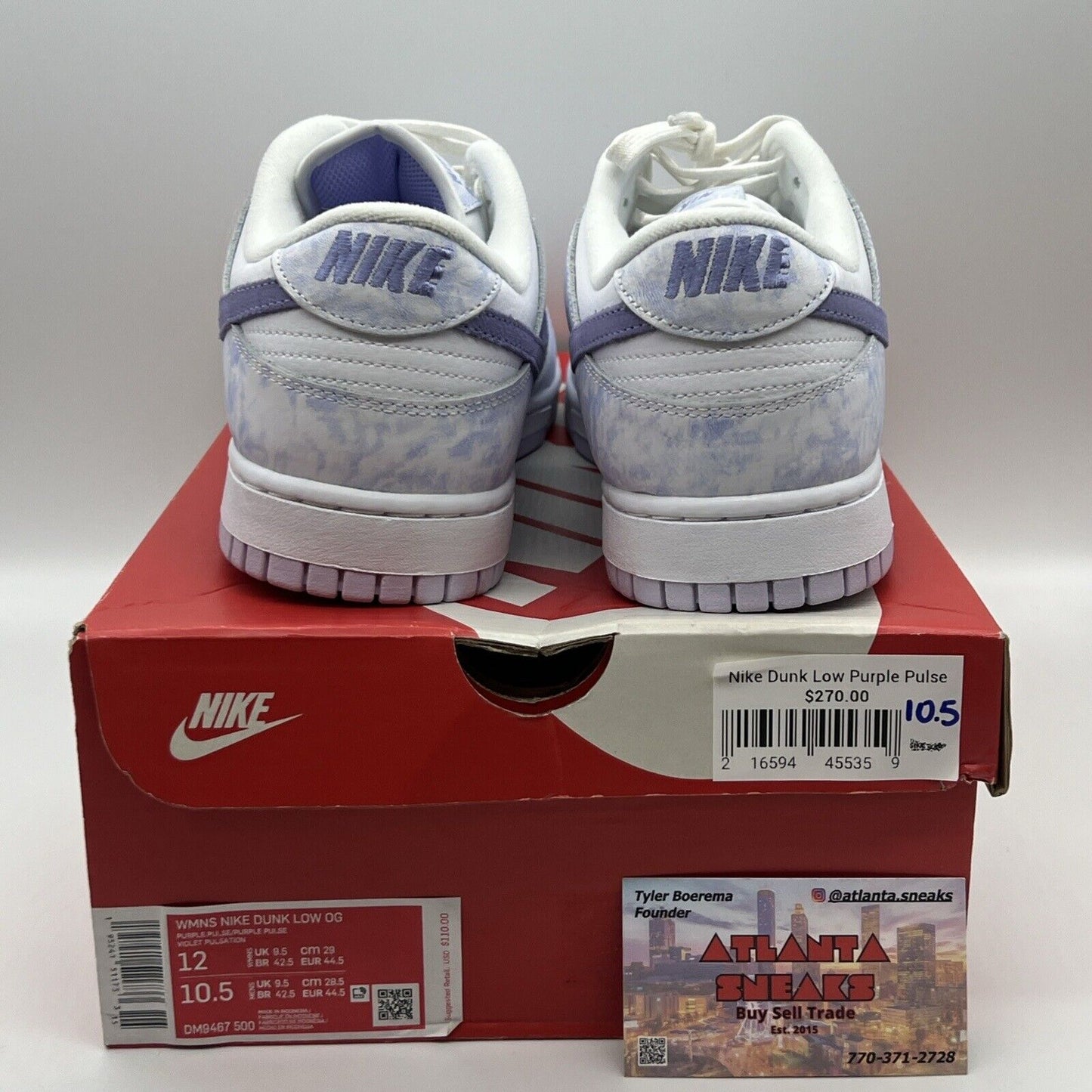 Size 12 - Nike Dunk Low OG Purple Pulse Purple White Brand New Og all