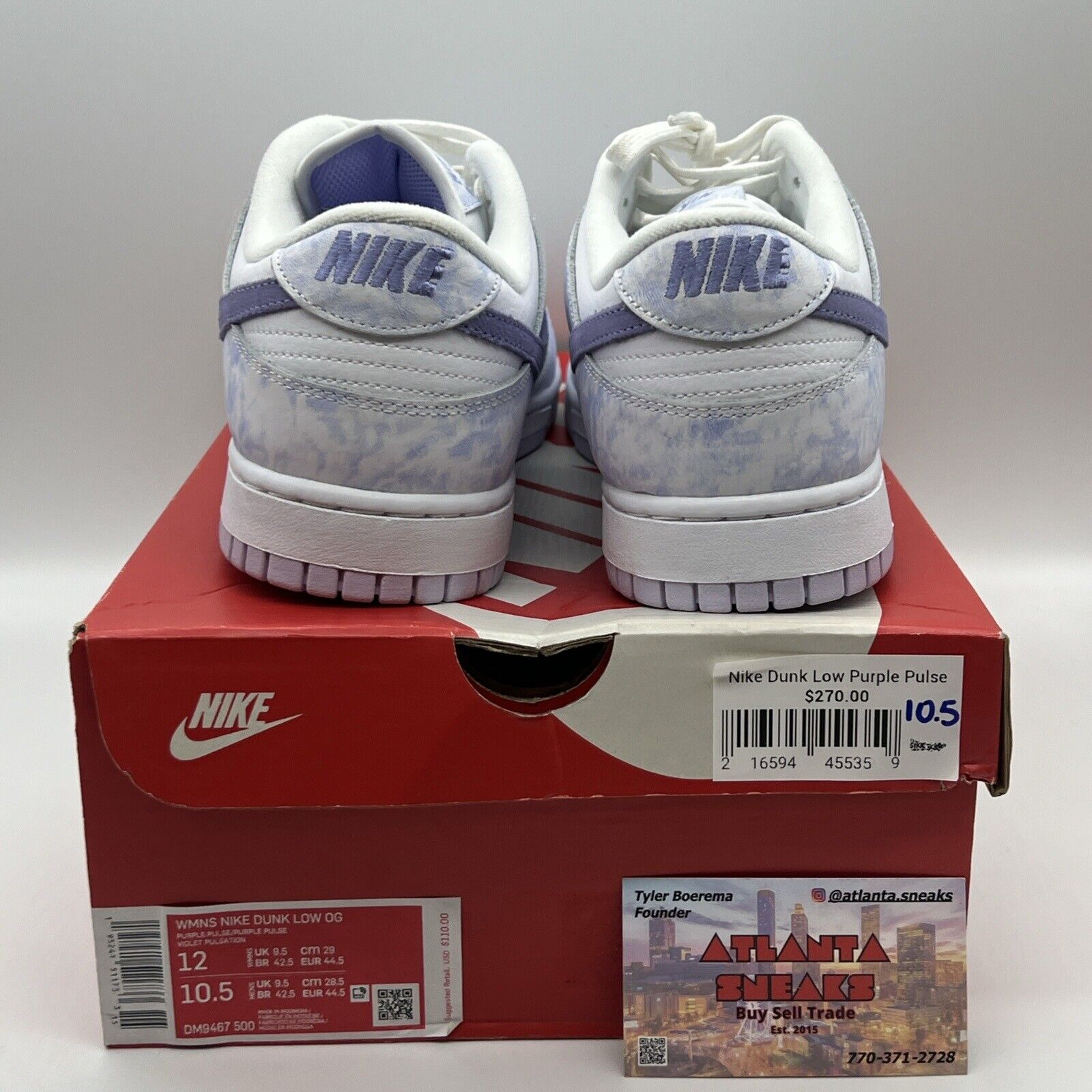 Size 12 - Nike Dunk Low OG Purple Pulse Purple White Brand New Og all