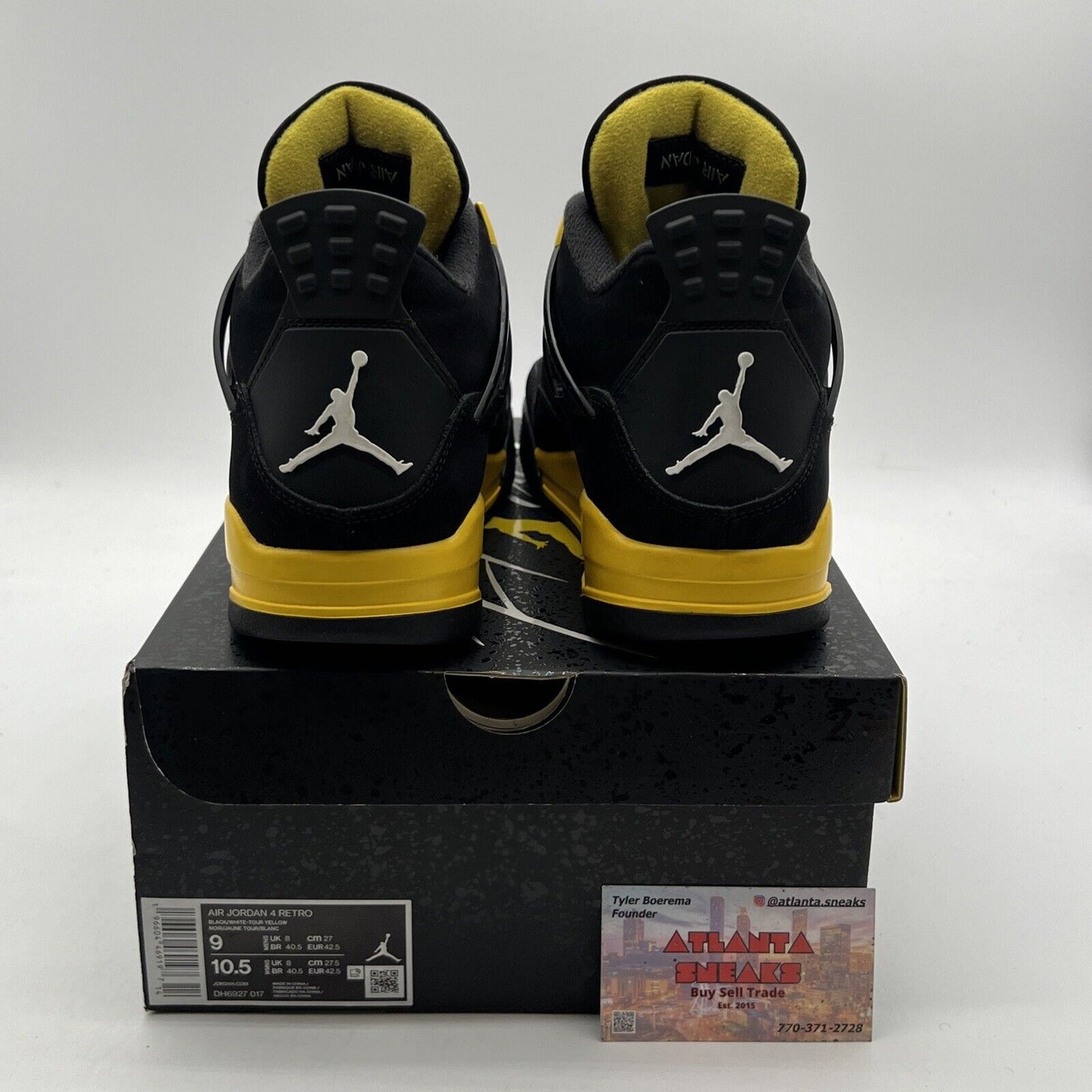 Size 9 - Air Jordan 4 Retro Thunder Black Suede Yellow (DH6927-017)