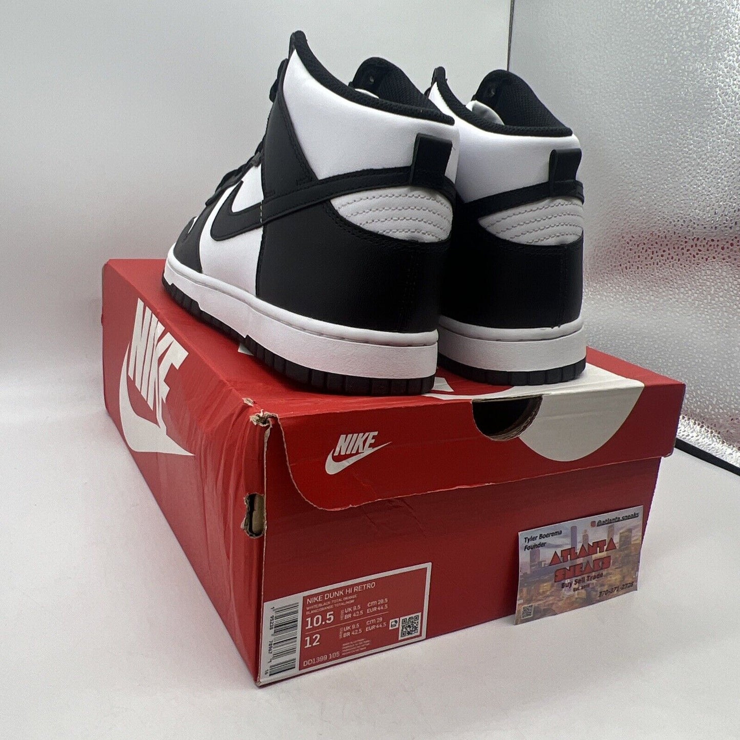 Size 10.5 - Nike Dunk High Black White Brand New Og All