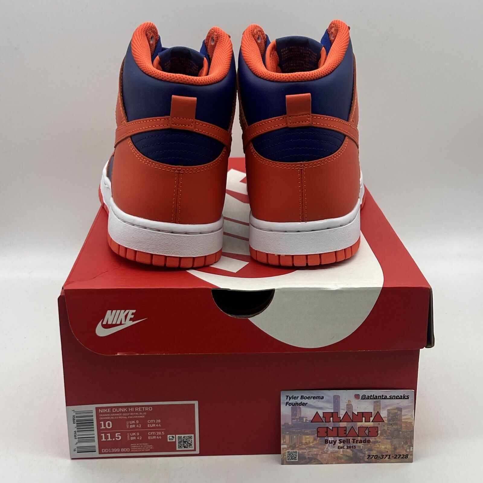 Size 10 - Nike Dunk High Knicks Brand New Og All Blue Orange White DS Leather