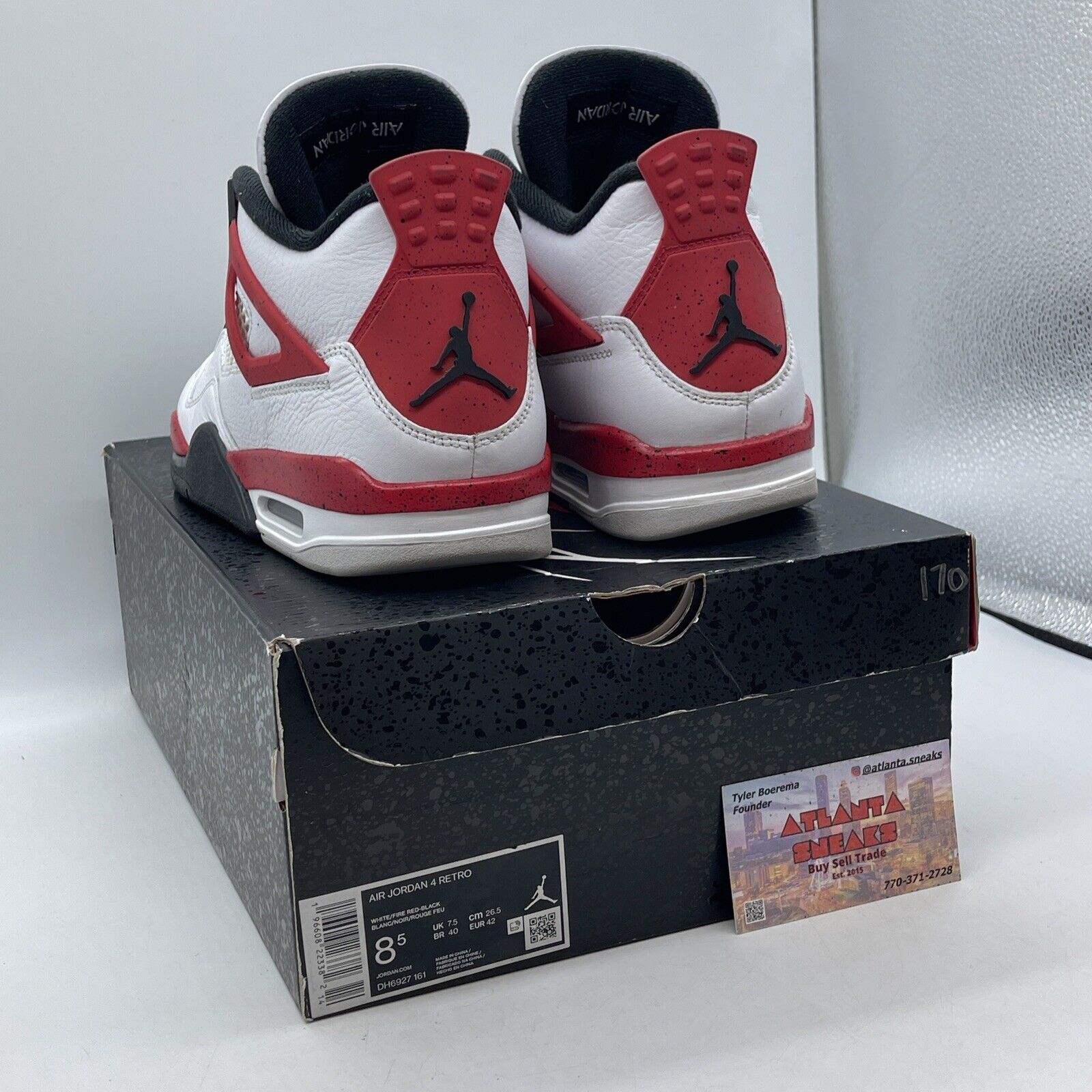 Size 8.5 - Jordan 4 Retro Mid Red Cement Red Black White Leather (DH6927-161)