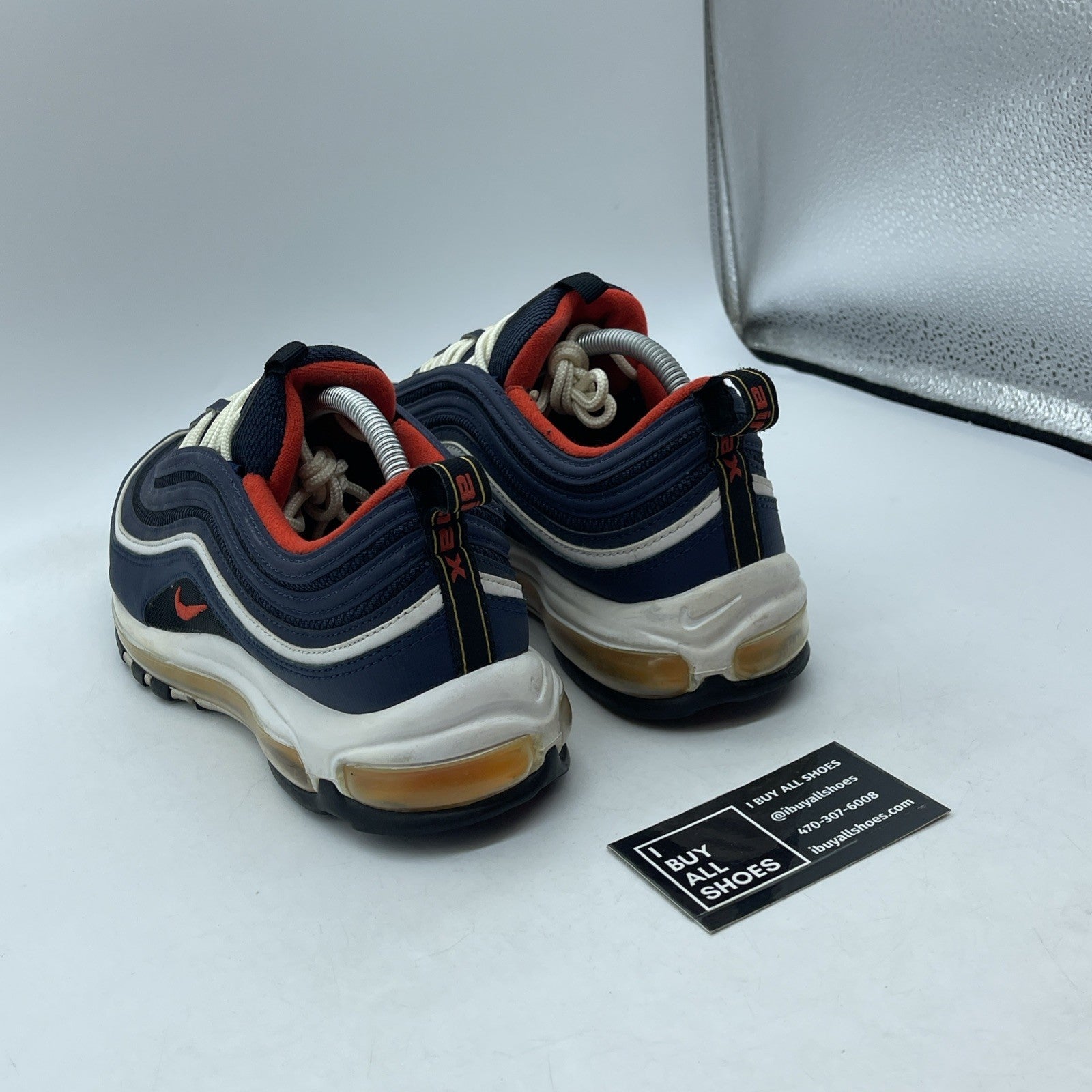 Size 9.5 - Nike Air Max 97 Midnight Navy Blue White Suede (921826-403)