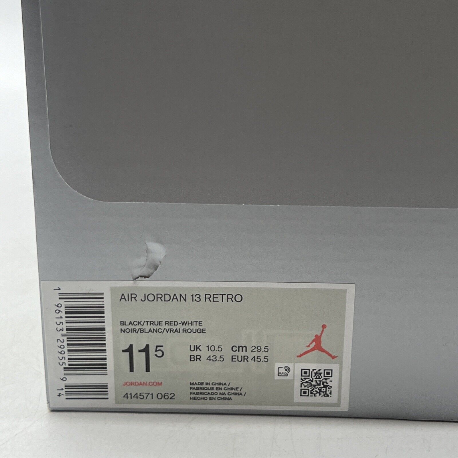 Size 11.5 - Jordan 13 Retro Mid Playoff Black White Leather (414571-062)