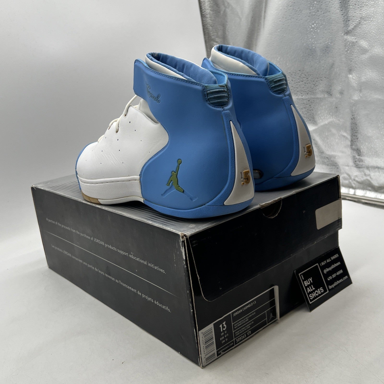 Size 13 - Air Jordan Carmelo 1.5 White (309265-171)