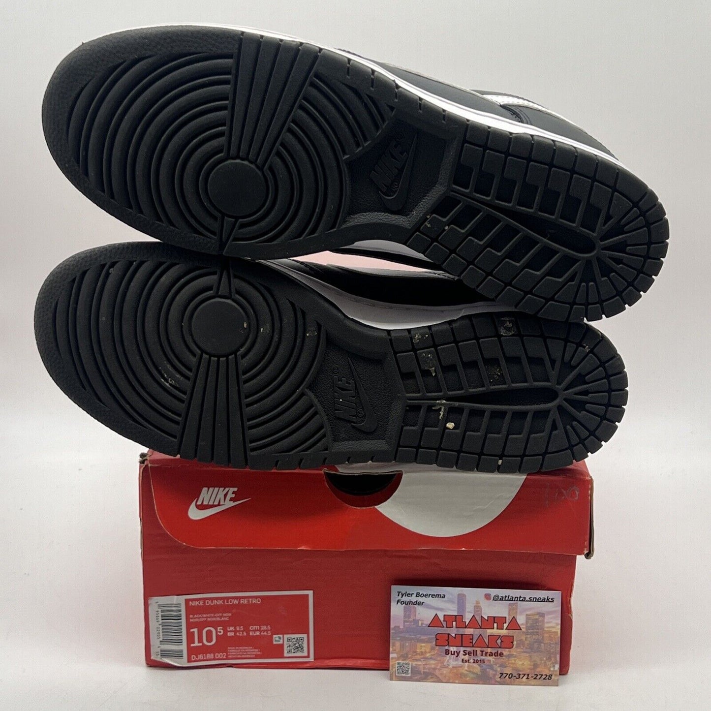 Size 10.5 - Nike Dunk Low Black Panda Leather (DJ6188-002)