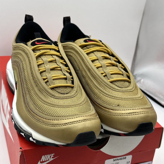 Size 12 - Nike Air Max 97 OG QS Metallic Gold 2017 - 884421-700 New With Box