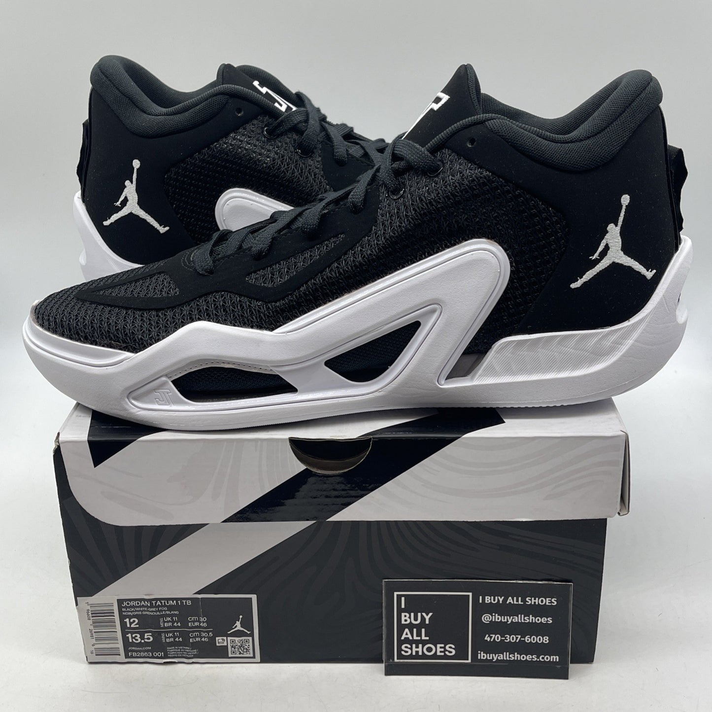 Size 12 - Air Jordan Tatum 1 TB Black White (FB2863-001)