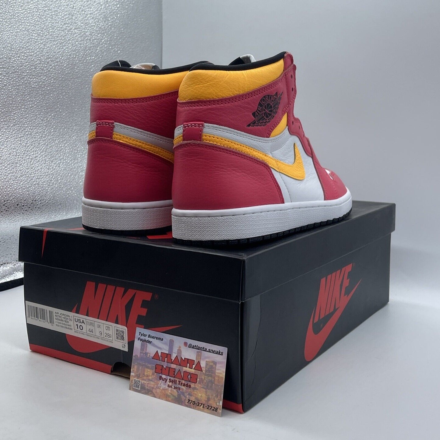 Size 10 - Jordan 1 Retro High OG Light Fusion Red White Yellow (555088-603)