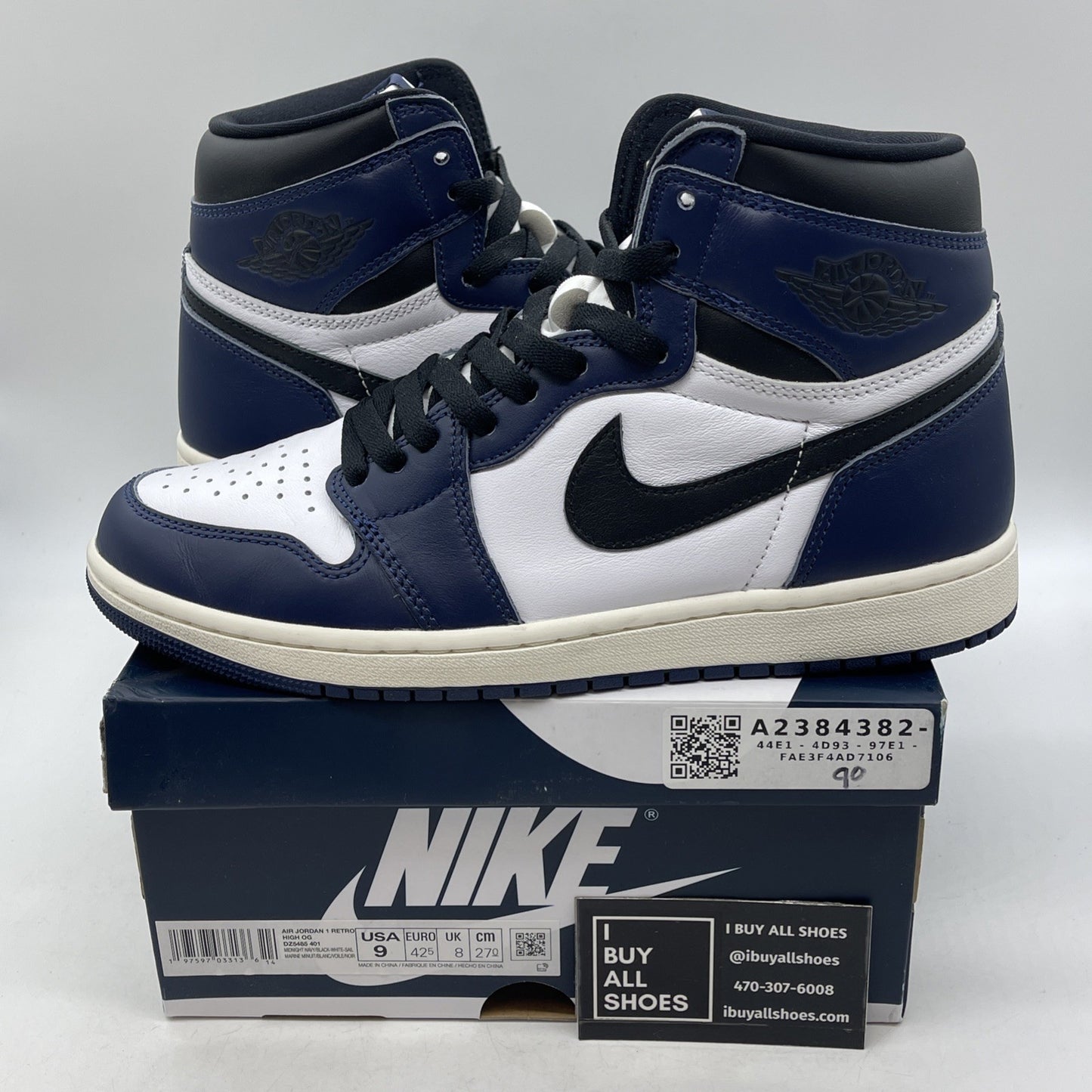 Size 9 - Air Jordan 1 Retro OG High Midnight Navy (DZ5485-401)