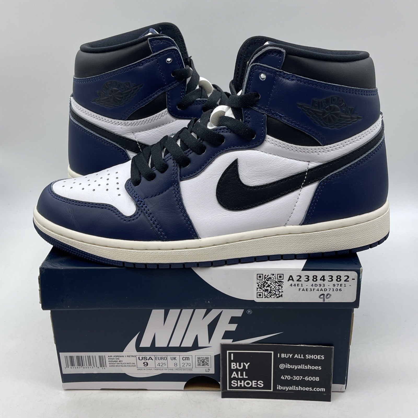 Size 9 - Air Jordan 1 Retro OG High Midnight Navy (DZ5485-401)