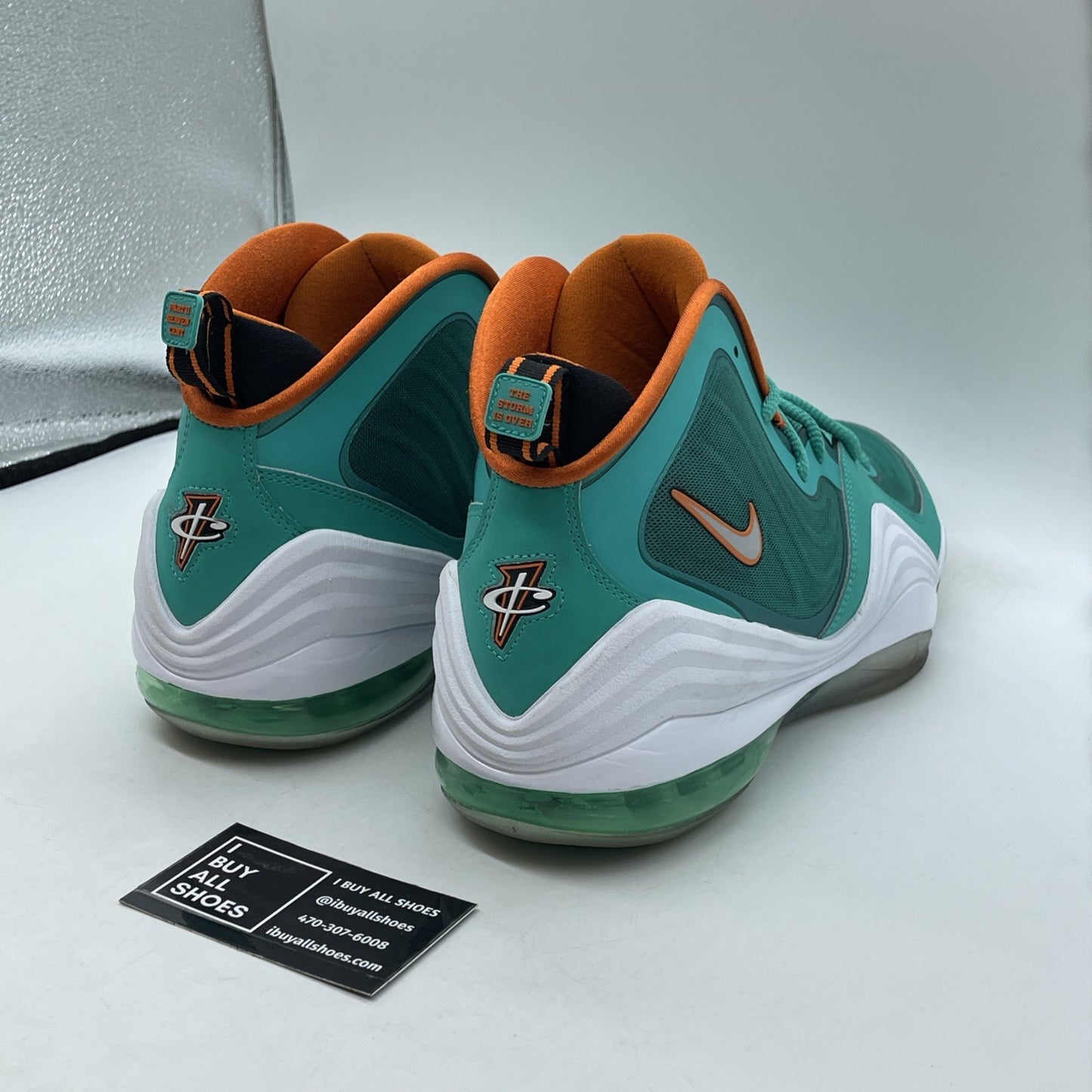 Size 13 - Nike Air Penny 5 Miami Dolphins Blue Suede Leather (537331-300)