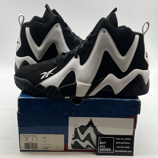 Size 13 - Reebok Kamikaze 2 Retro 2013 Black White (V44405)