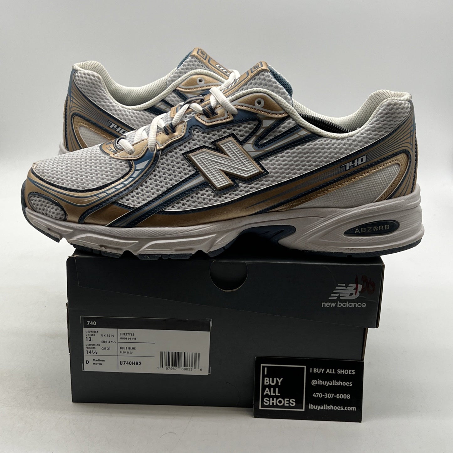 Size 13 - New Balance 740v2 Heron Blue Vintage Indigo (U740HB2)