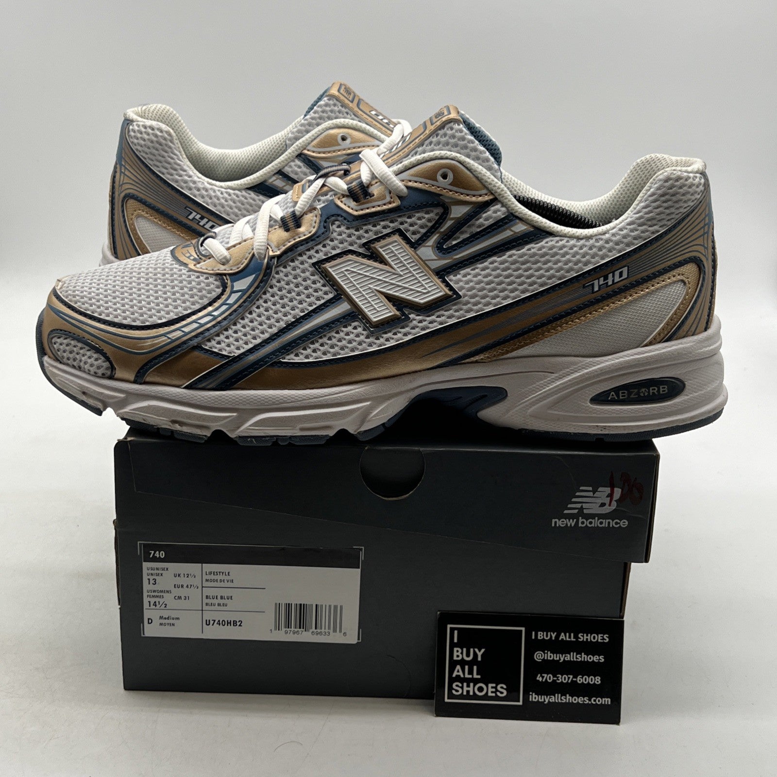 Size 13 - New Balance 740v2 Heron Blue Vintage Indigo (U740HB2)