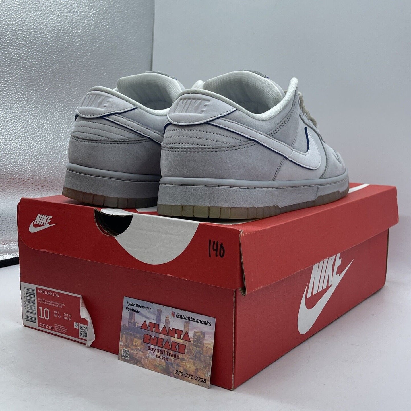 Size 10 - Nike Dunk Low Wolf Grey Pure Platinum Blue Suede (DX3722-001)