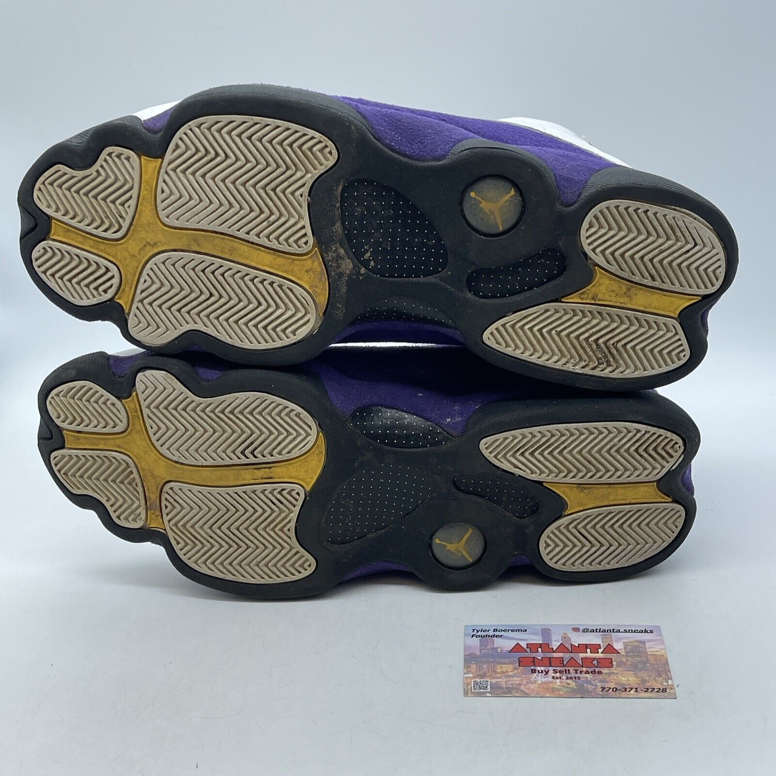 Size 13 - Air Jordan 13 Retro Lakers Purple White Suede Leather (414571-105)
