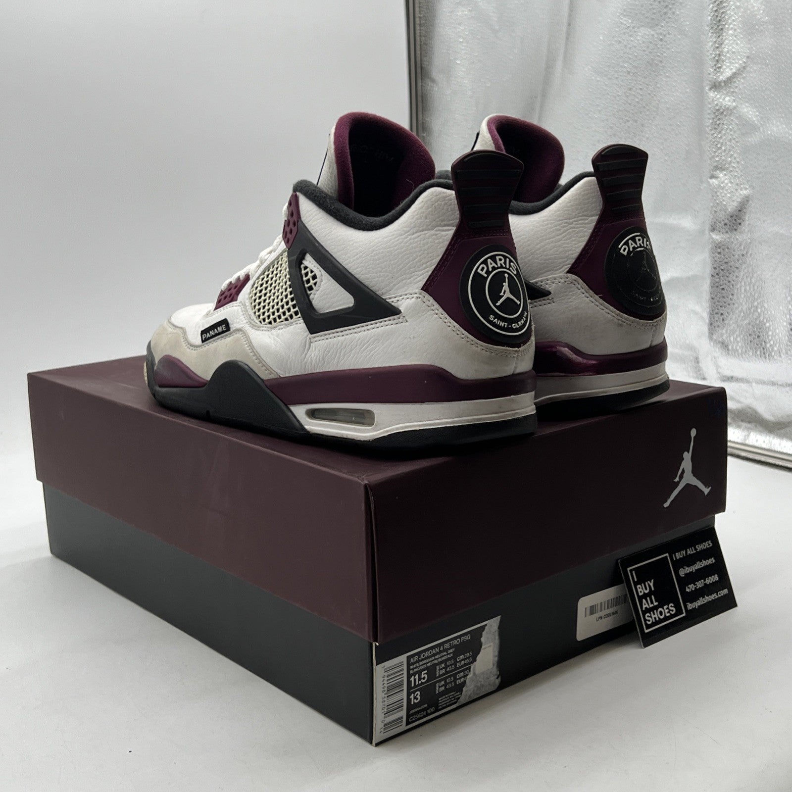 Size 11.5 - Air Jordan 4 Retro x Paris Saint-Germain Bordeaux (CZ5624-100)