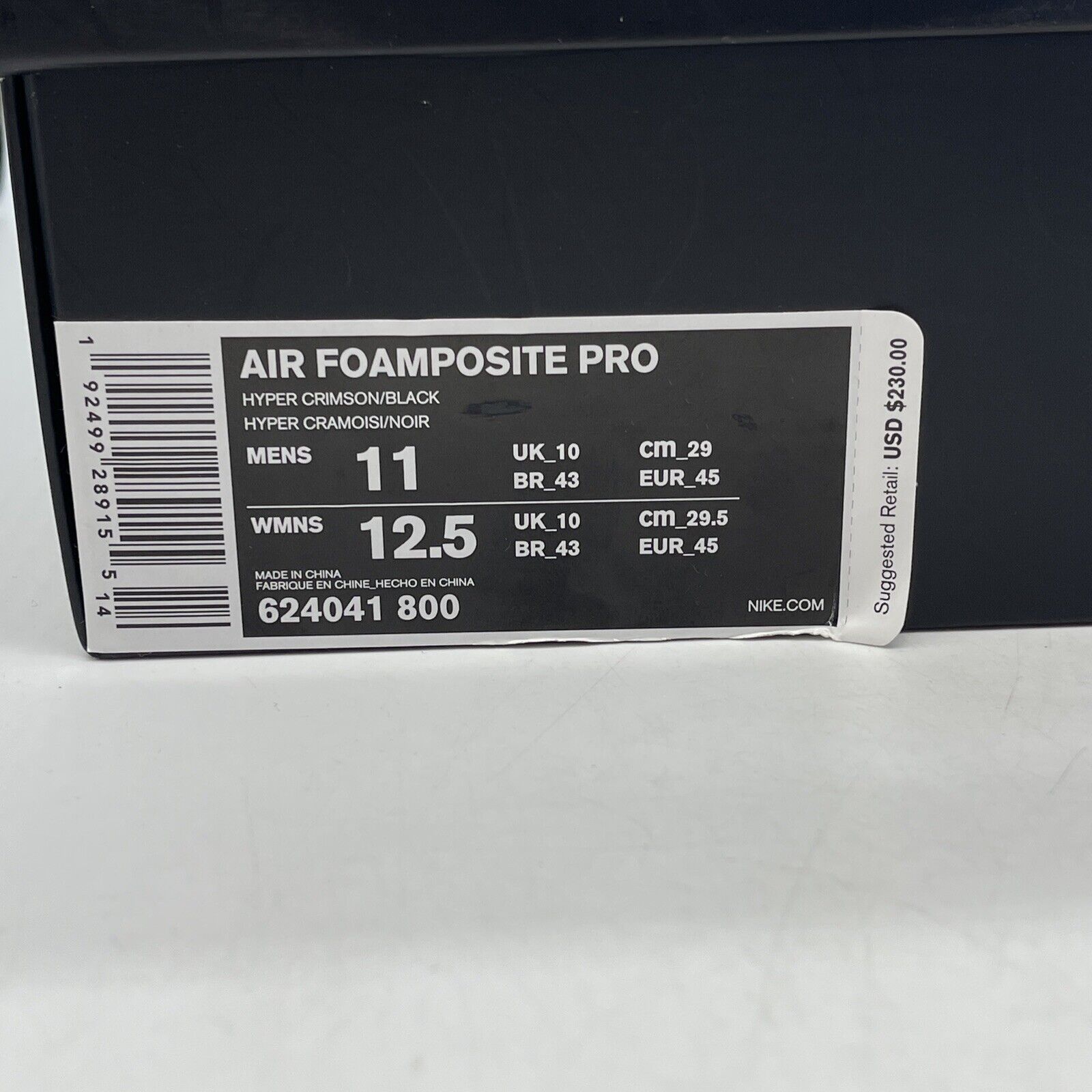 Size 11 - Nike Air Foamposite Pro Hyper Crimson Orange Leather (624041-800)